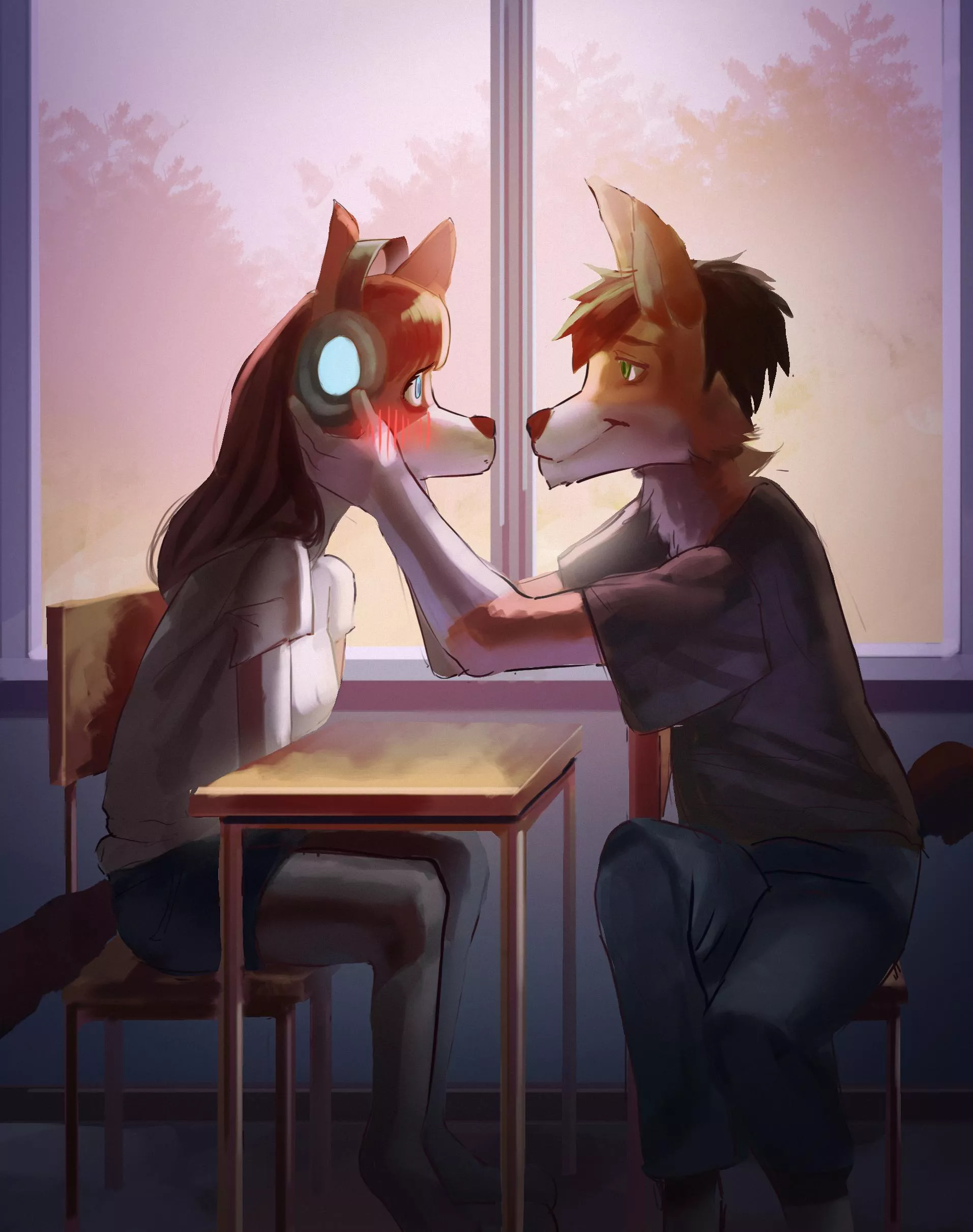 Have you ever imagined yourself in a furry romantic art?🥰 I'm glad I can help people with that desire.