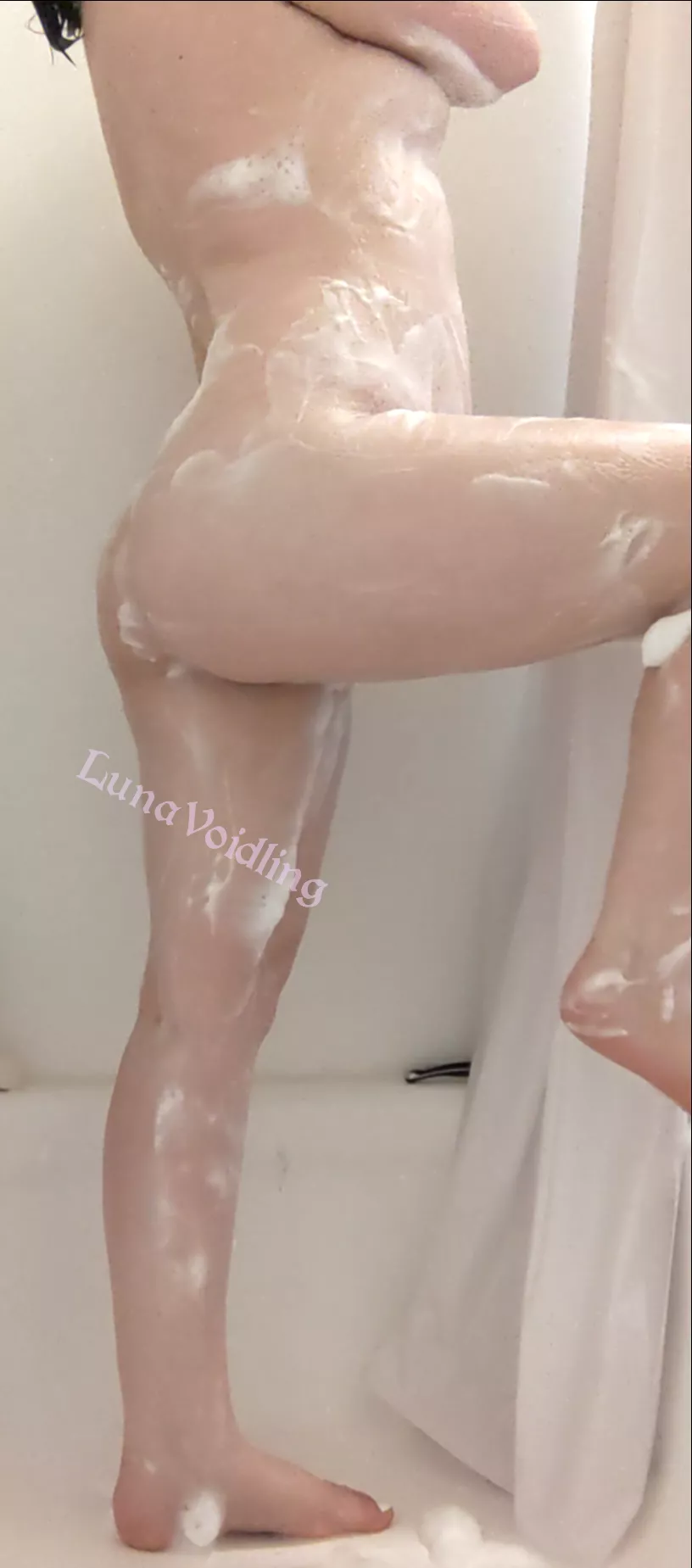 Having some delicious soapy fun in the shower. I want to twerk and cream on your cock.