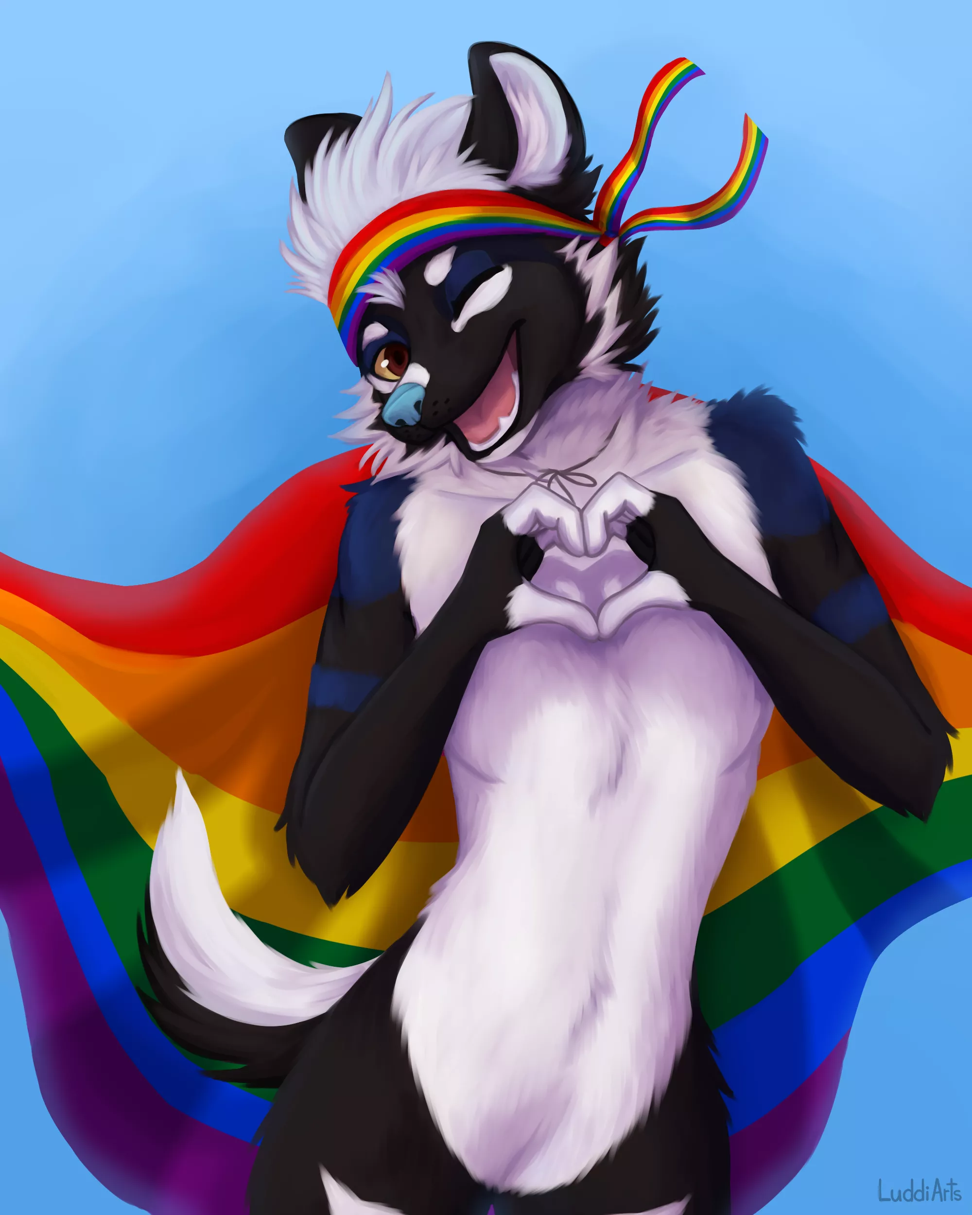 he gay and he proud of it (@luddiarts on Twitter) - Pride Ych