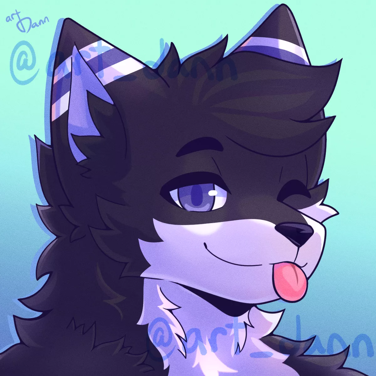 Headshot commission blep (art by me: @art_dann on Twitter)