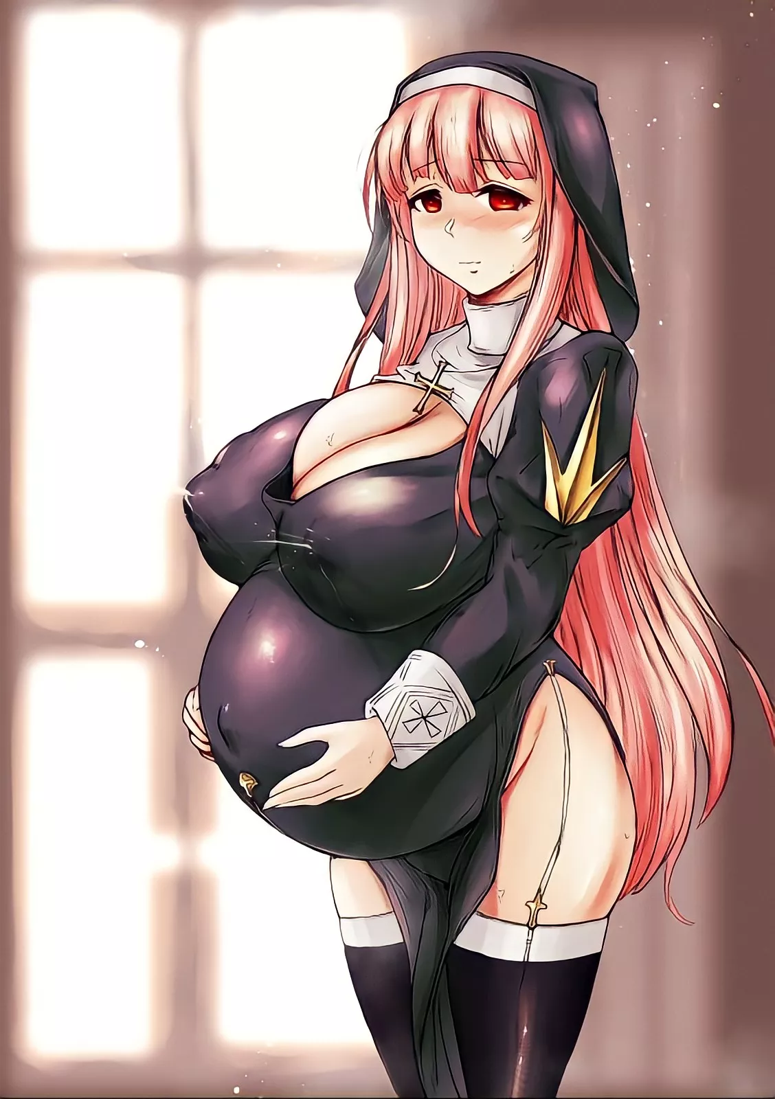 Heavily Pregnant Nun