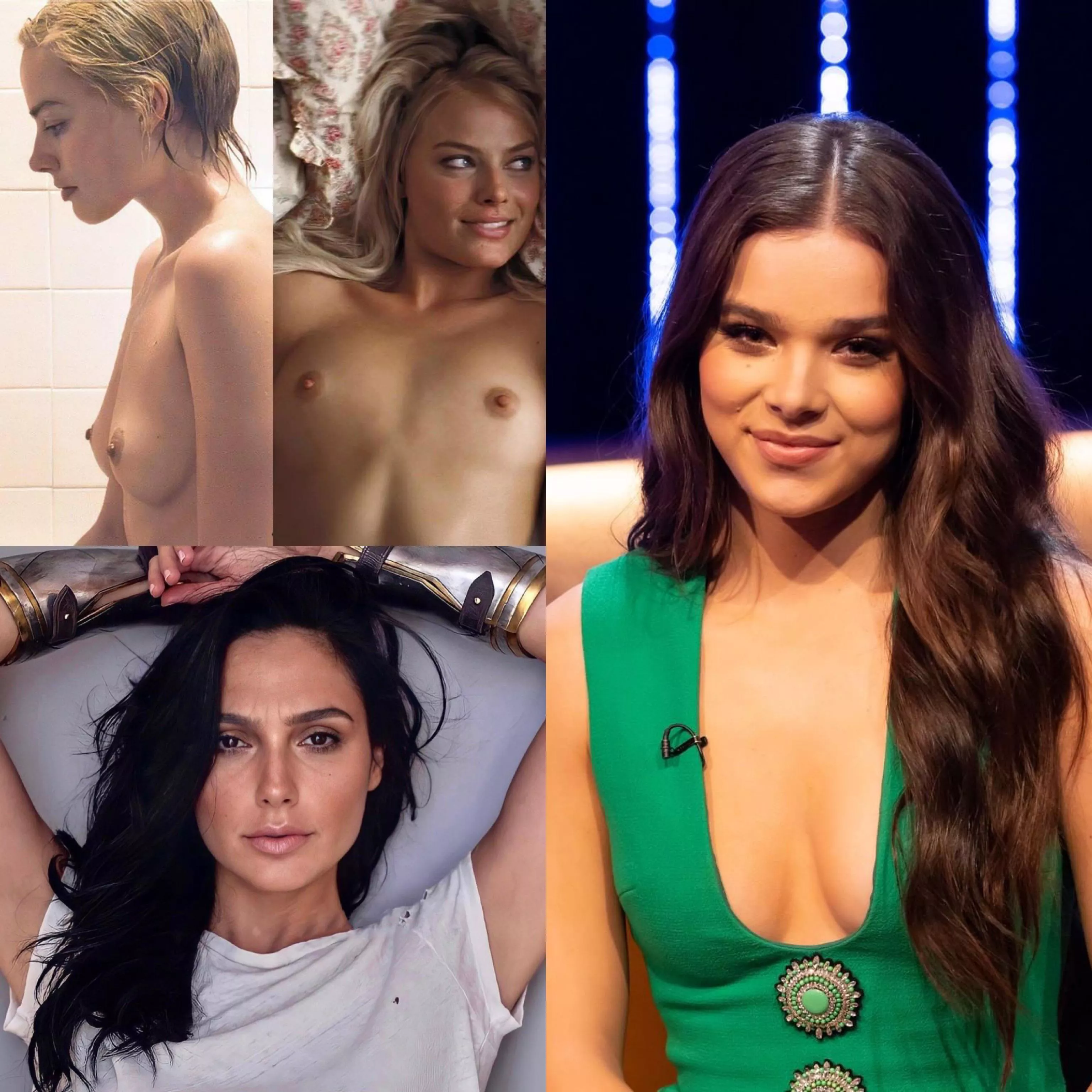 Help me cum to Margot Robbie, Gal Gadot, or Hailee Steinfeld?