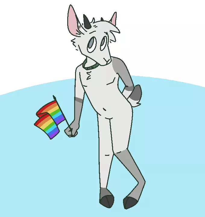 He's a little shy, but still wishes you a happy pride! (OC)