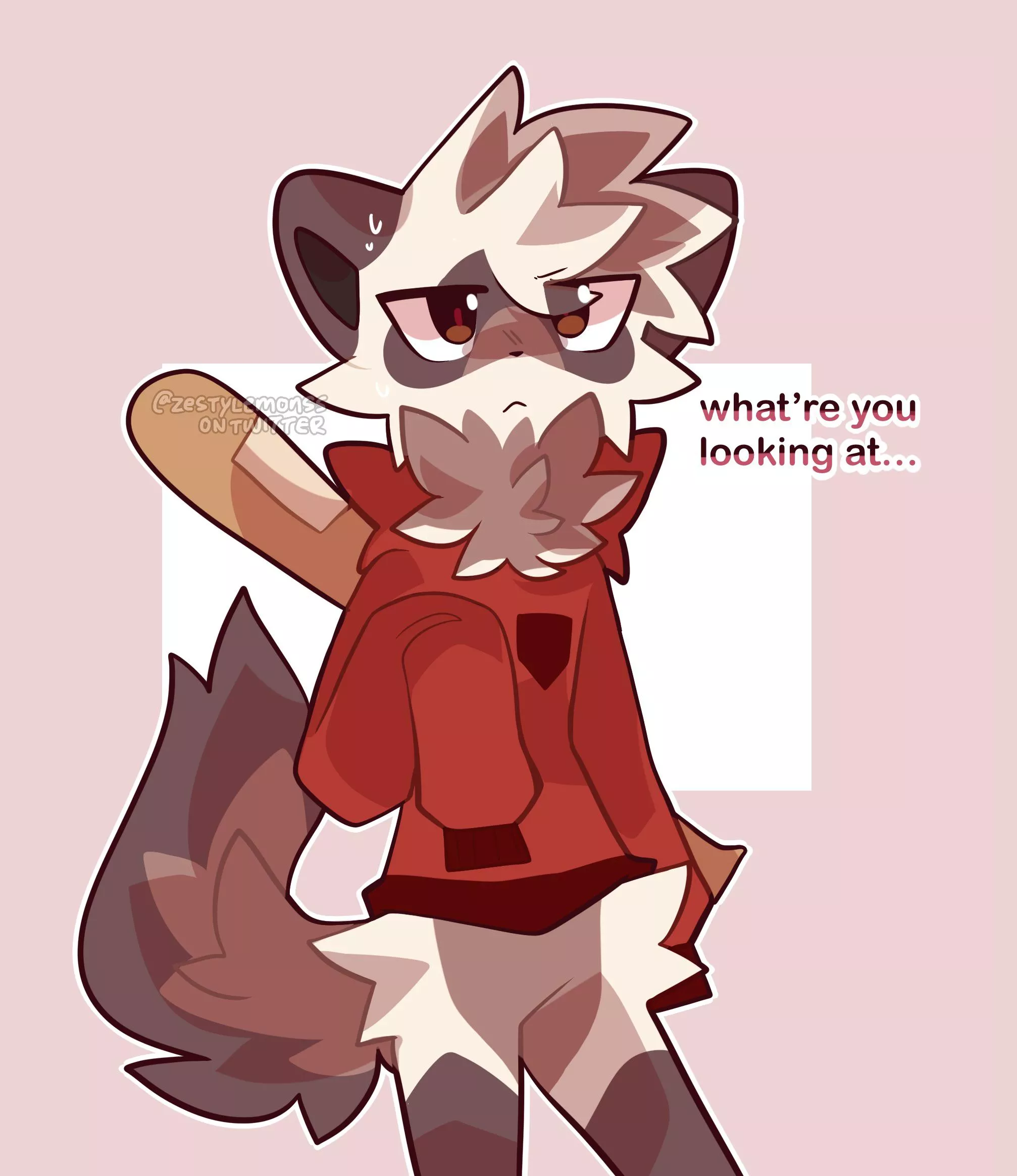 his hoodie fell down [ art by me @zestylemonss on twitter ]