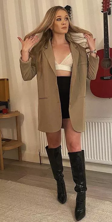 Hooker outfit under the coat