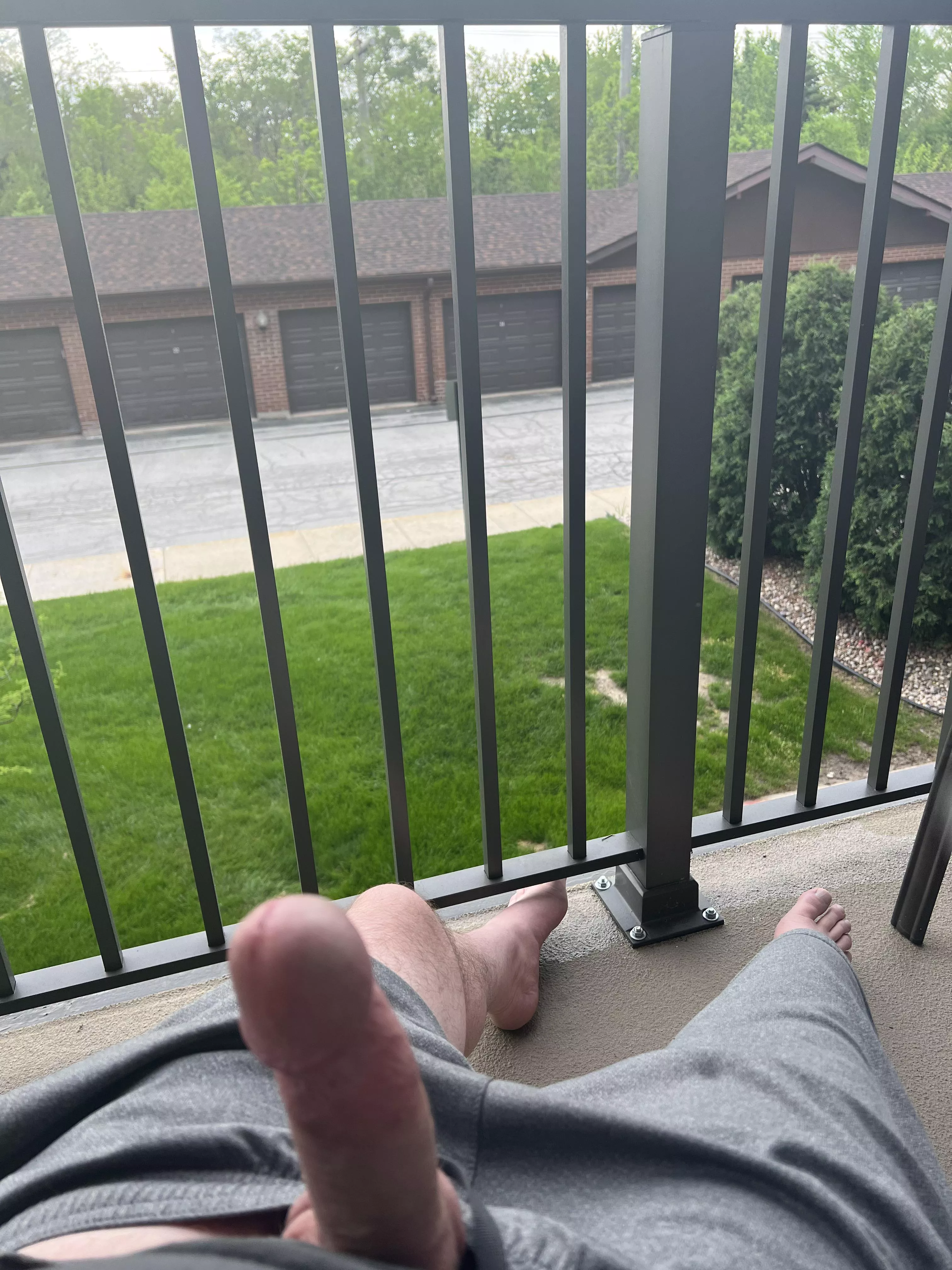 Hope my neighbors don’t catch a little balcony jerk session