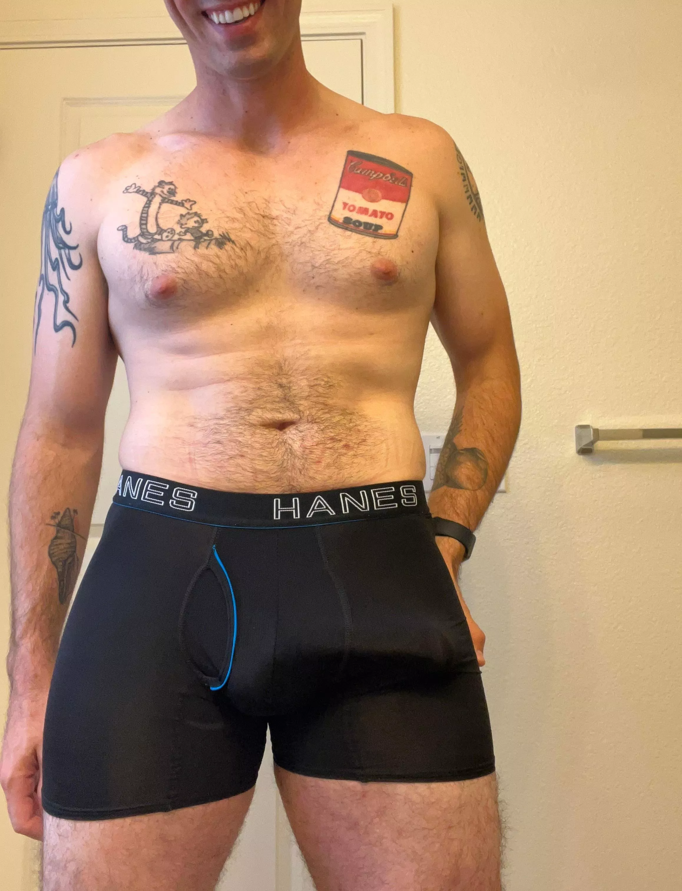 How do y’all like silly tattoos and bulges?