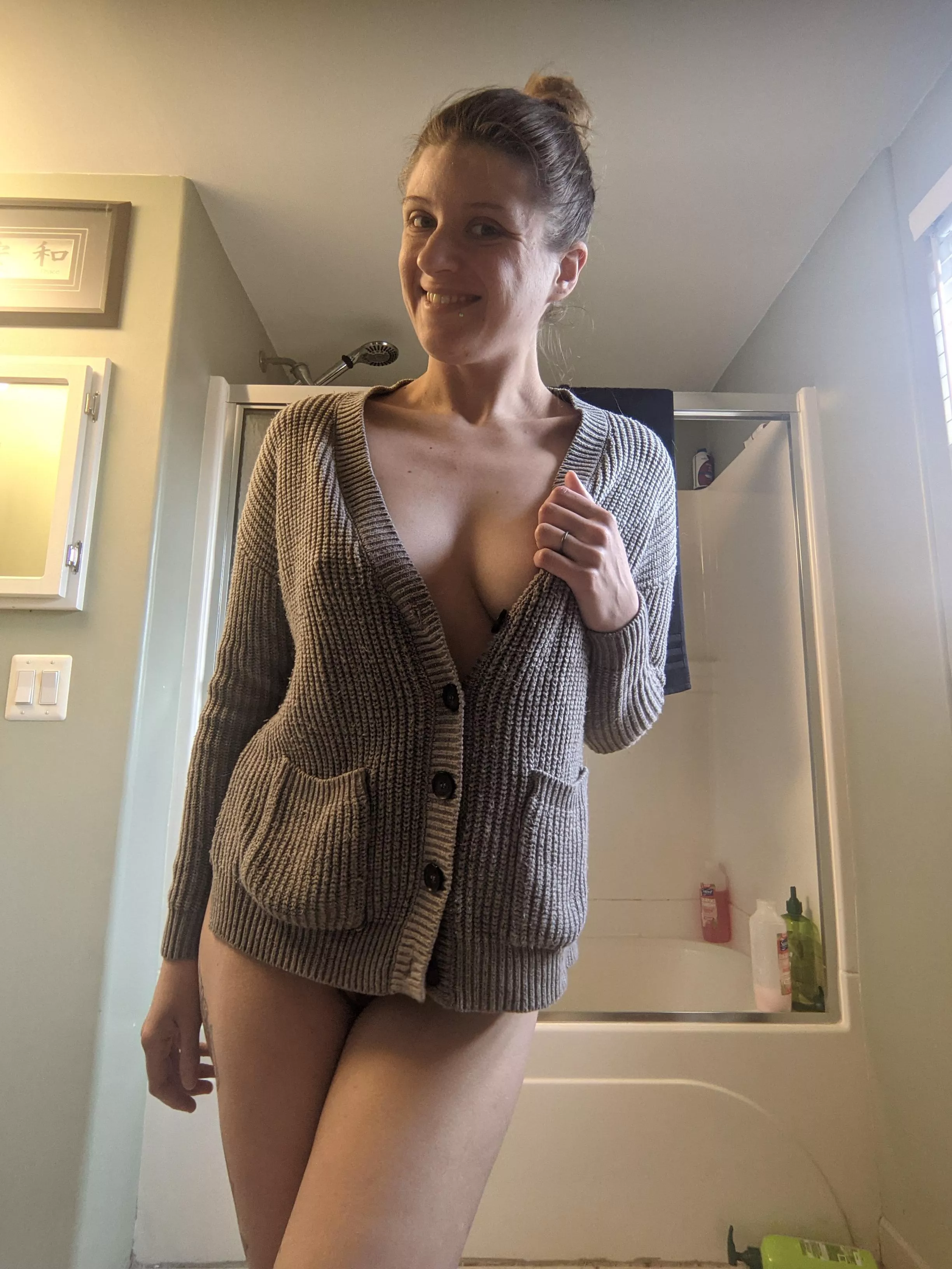 Hubs said I looked Milfy AF in my sweater this morning