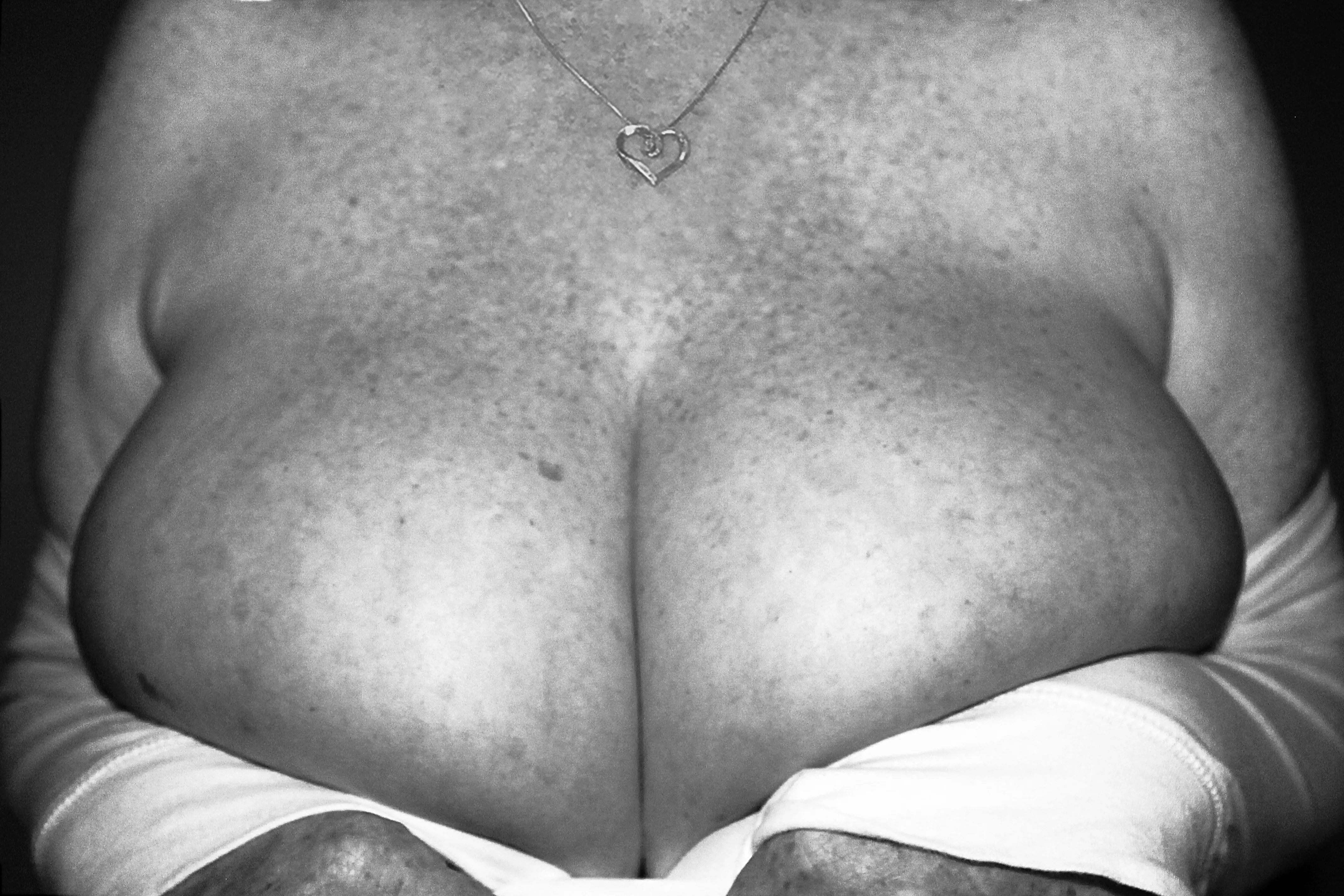 Huge boobs in b&w