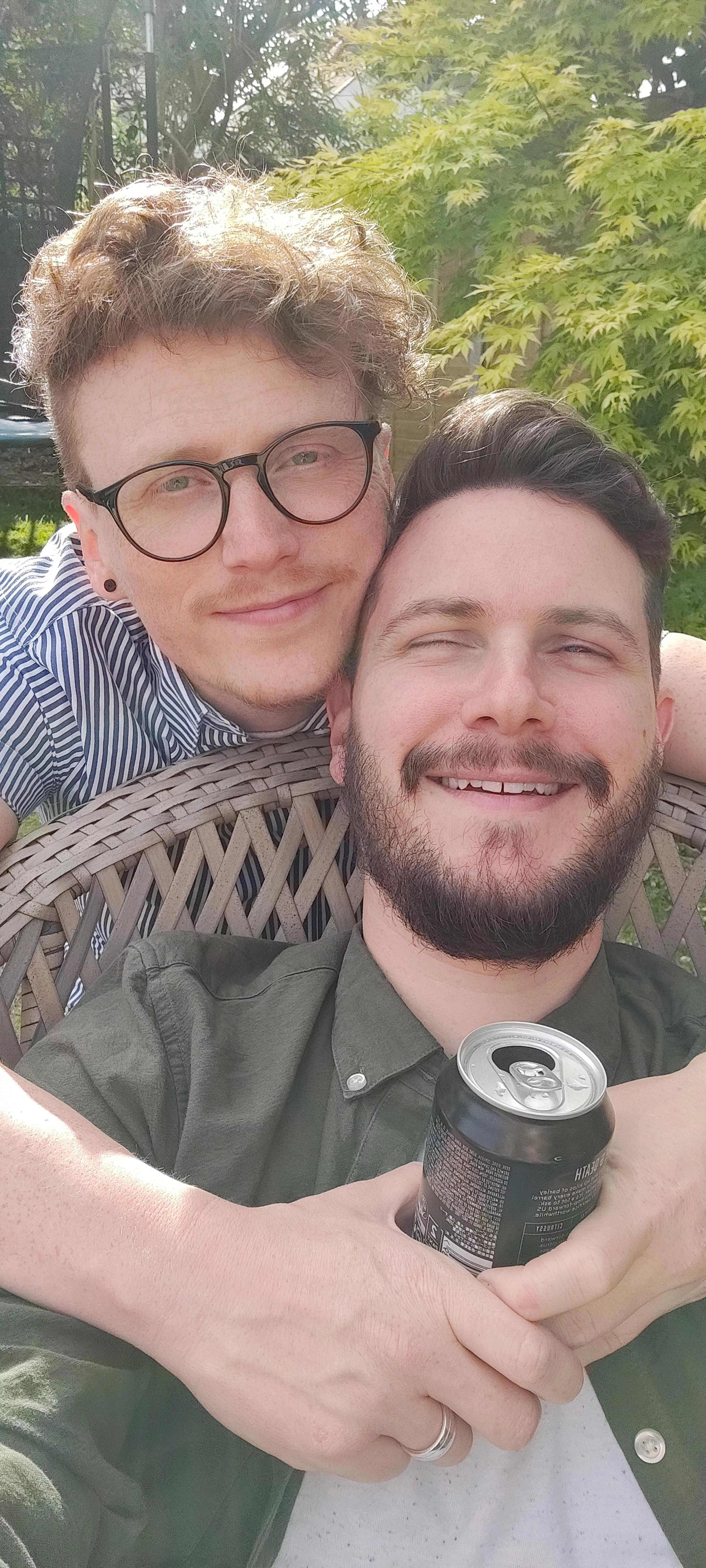 Husband and I enjoying the rare sun 🌞