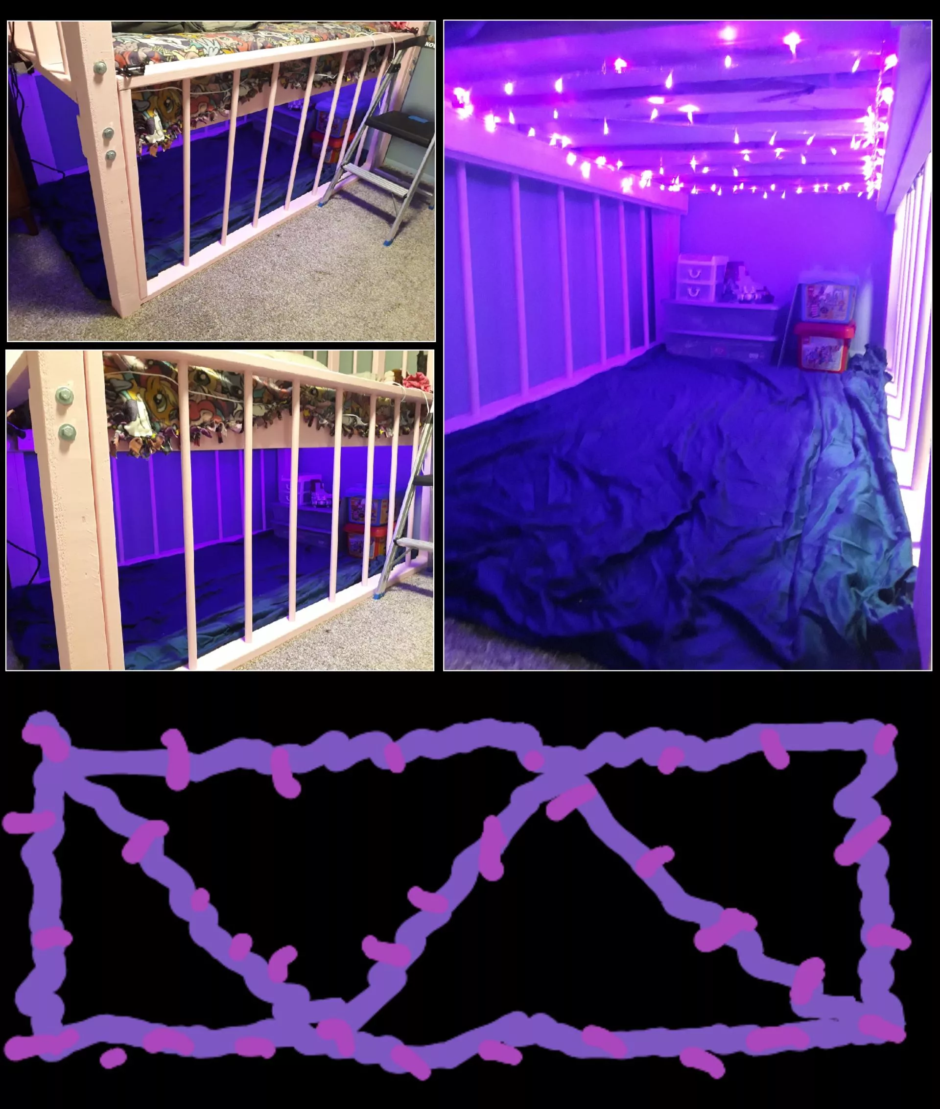 Huzzah! Got my lights done for my under-crib play area/ kitten cage. Also, legos all the legos <3