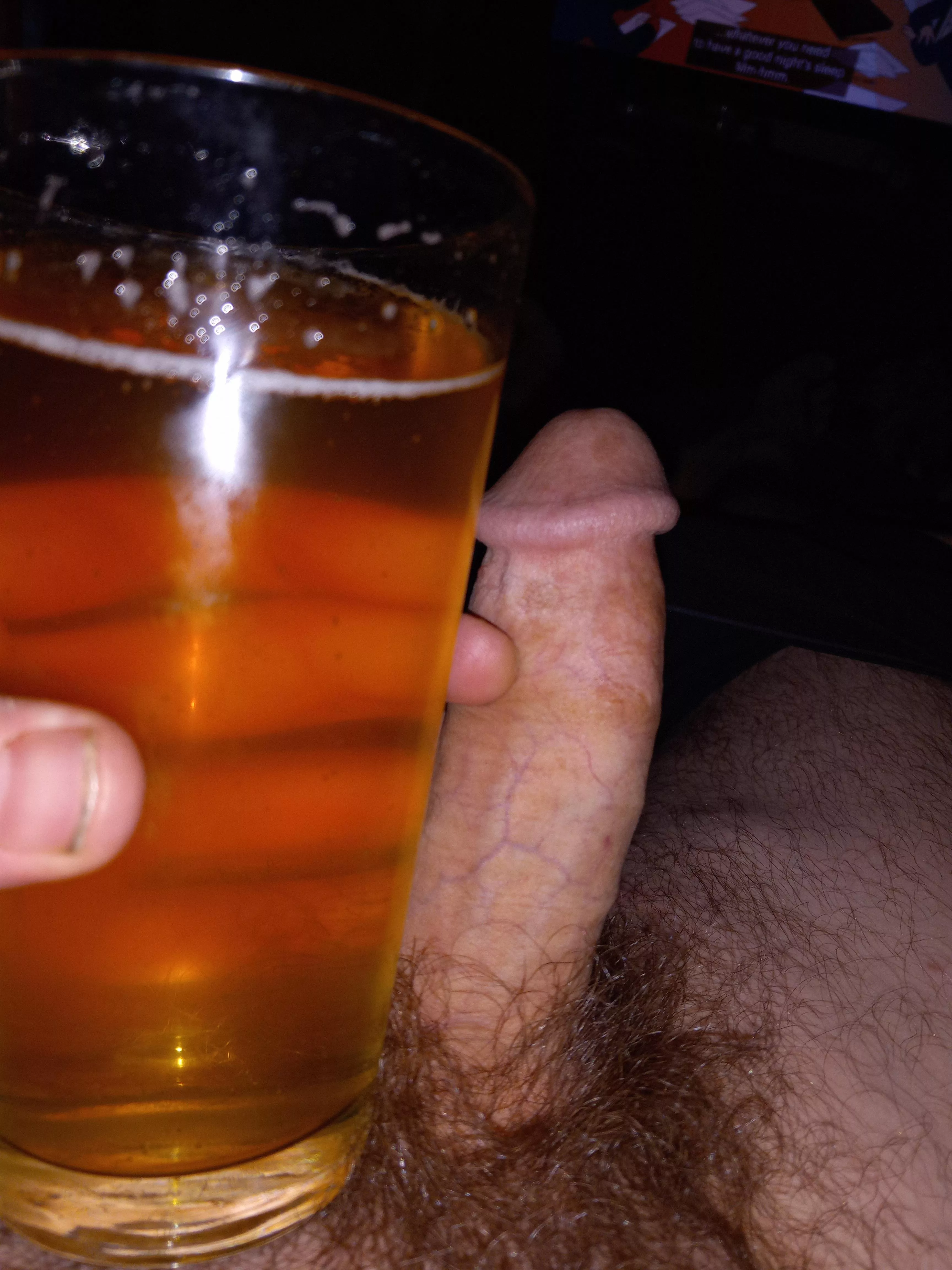 I am drunk here is a beer and my cock