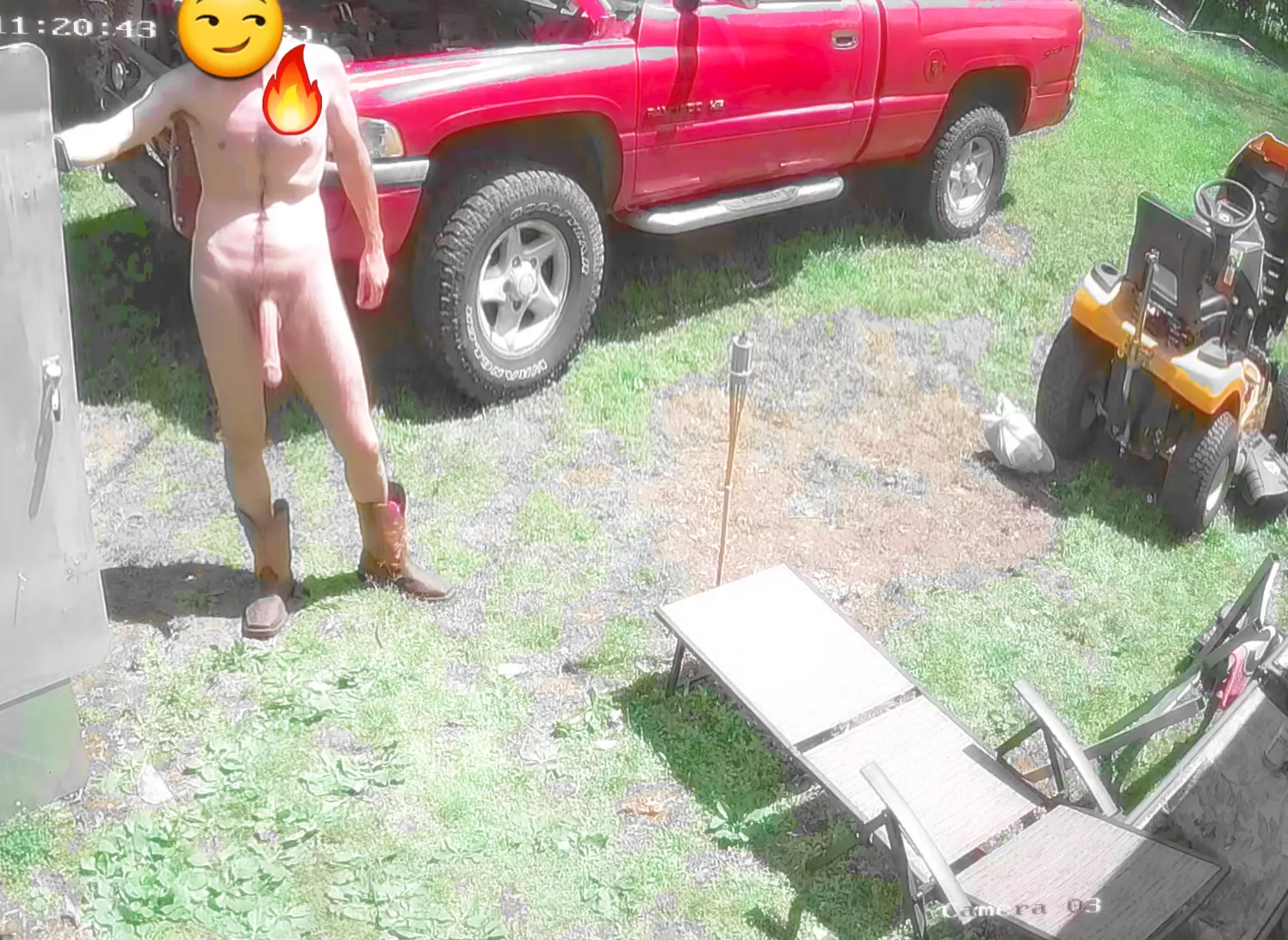 I ðŸ¥°being naked outside getting a tan and letting my big dick get some fresh air & stretch out ðŸ˜‰