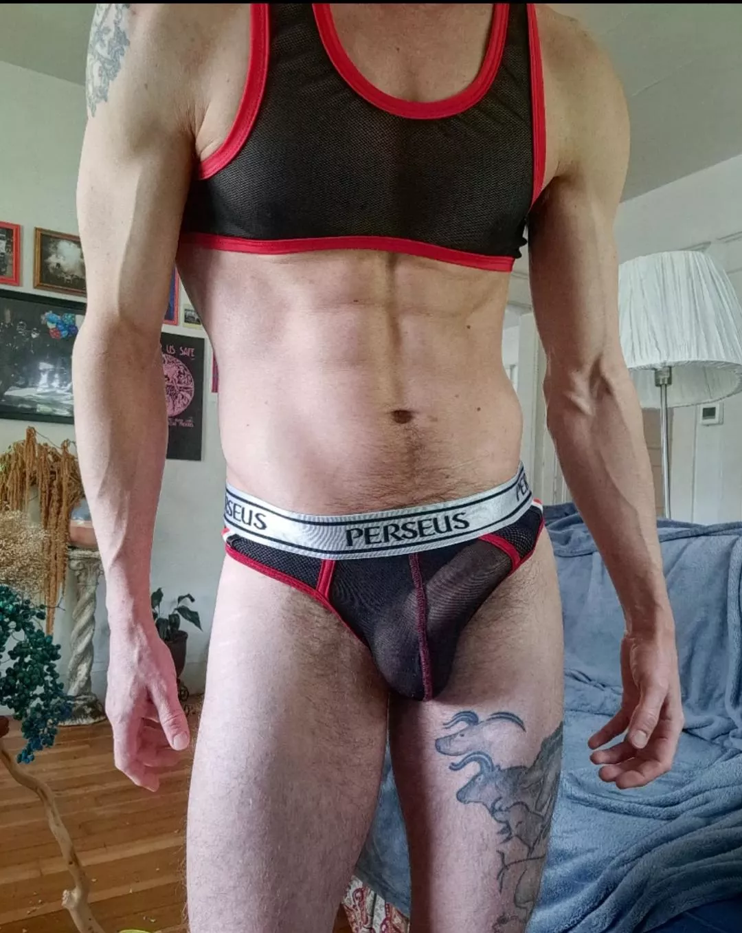 I bought myself this outfit for my bday. I think my cock likes it