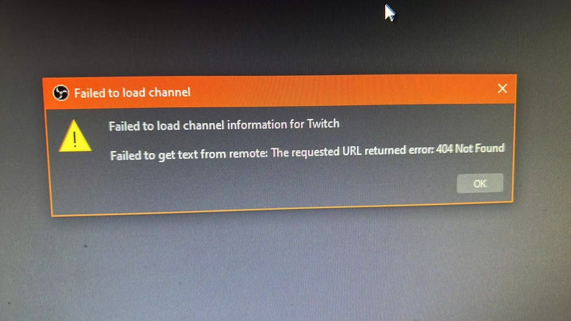 I can’t able to connect to Twitch with my OBS anymore, it has been like this for few days, anyone knows how to fix this? Thanks!