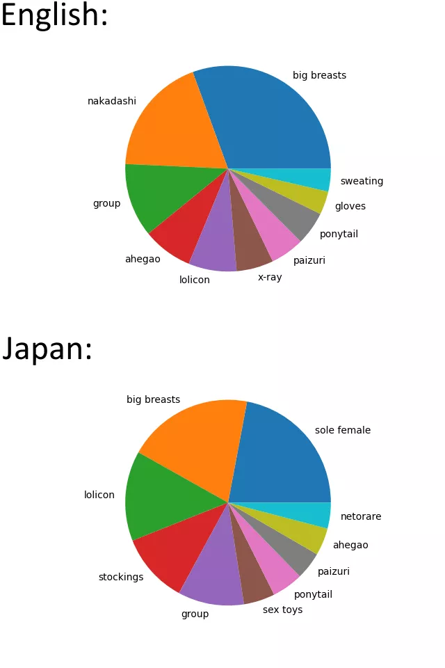 I coded a program to analyze all English and Japanese doujin on nhentai and get all the most common tags.