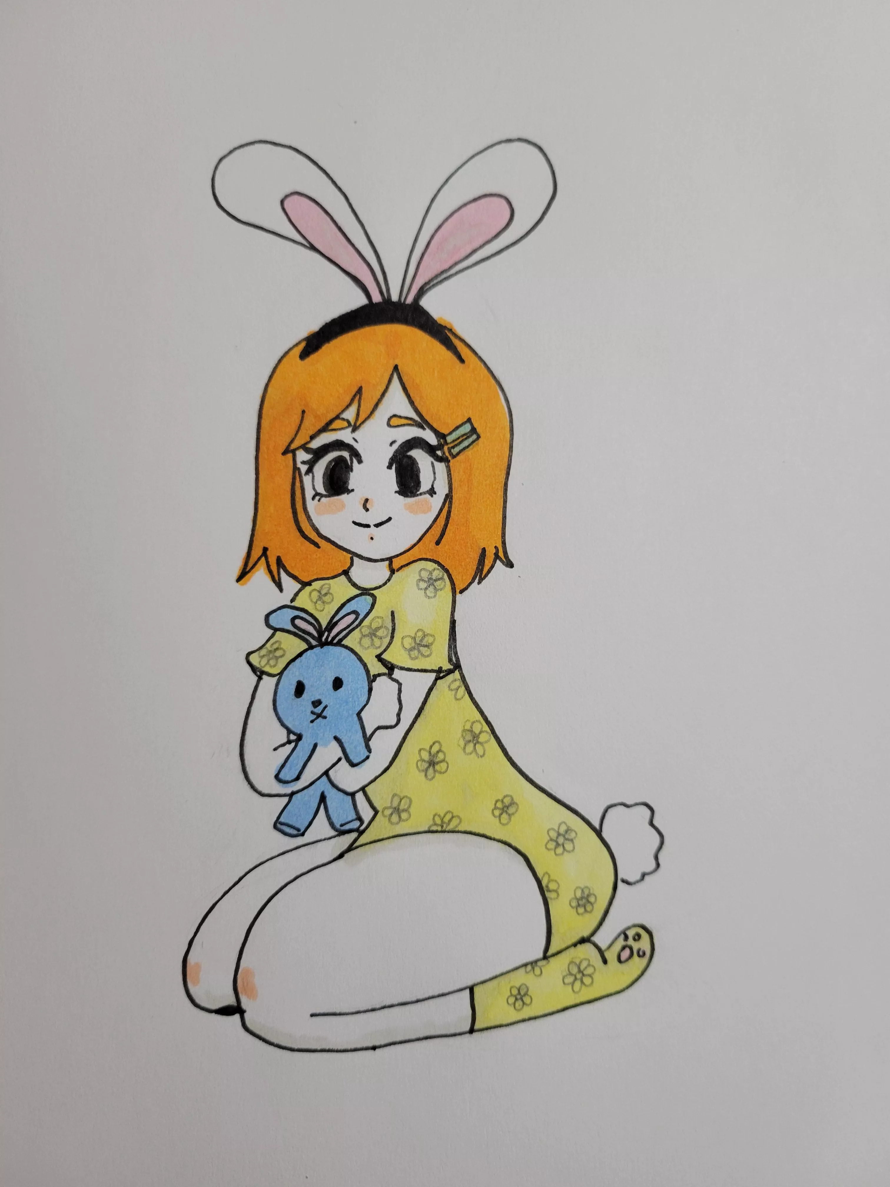 I don't have anyone to show this, so here is a spring them drawing! 🐰