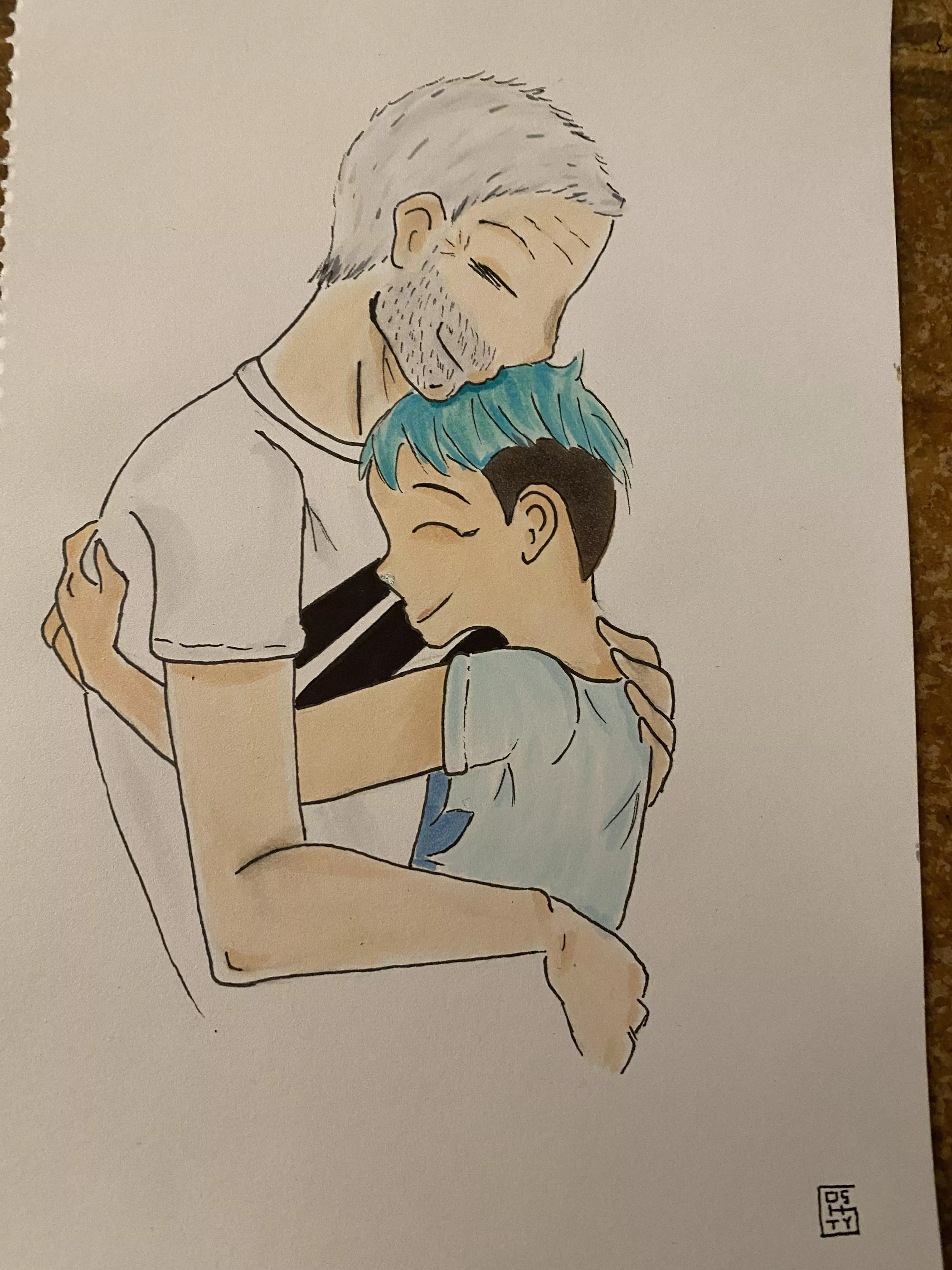 I drew a picture for daddy. Made with copic sketch and LOVE ❤️