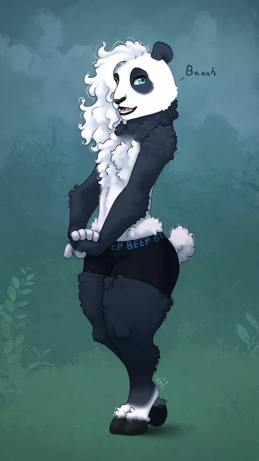 I drew my fursona as a panda sheep hybrid! [Q]