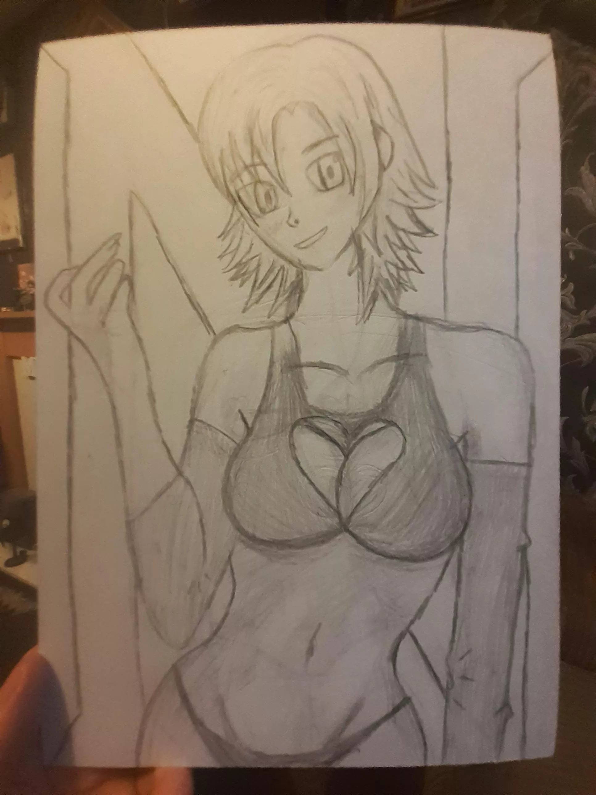 I drew Nora Valkyrie in swimsuit 🩱 OC (Prof Cyan) Thicker this time Thoughts/ Feedback please!