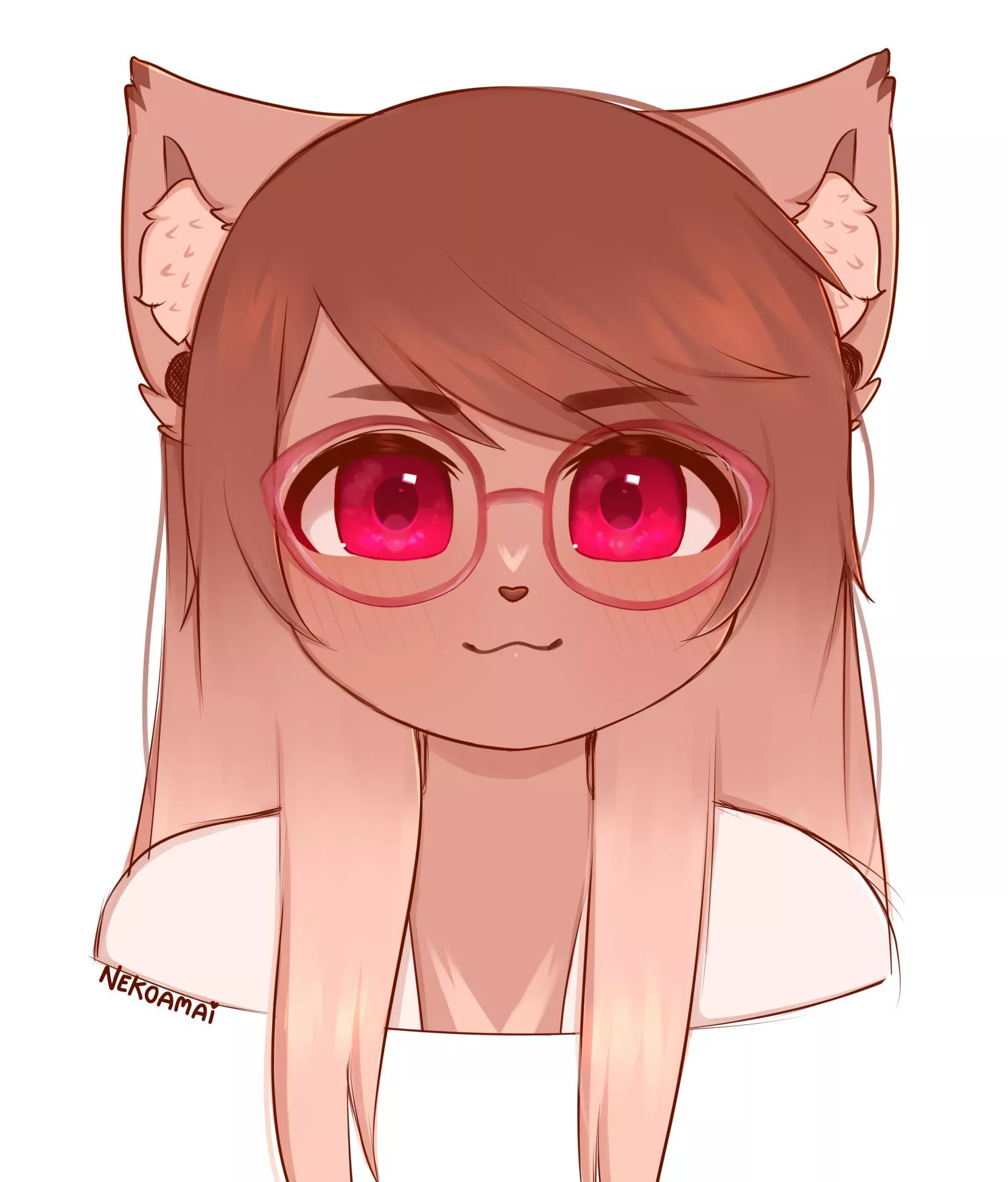 I got glasses! (Art by me: @itsnekoamai on twitter)