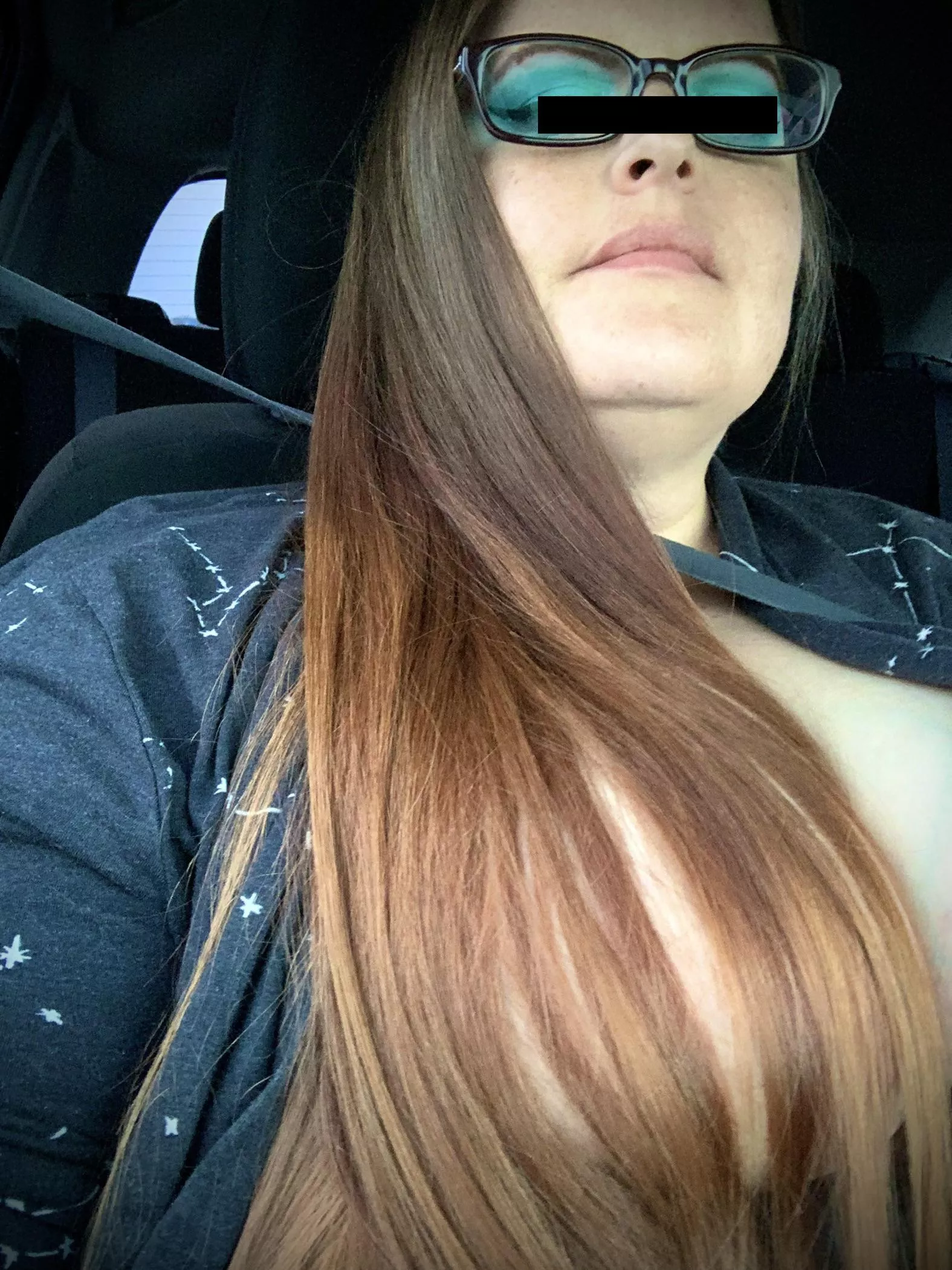 ⭐️I got horny on a road trip! Here’s a tit-pop hair bra! Cum play with us..💋🖤😈⭐️