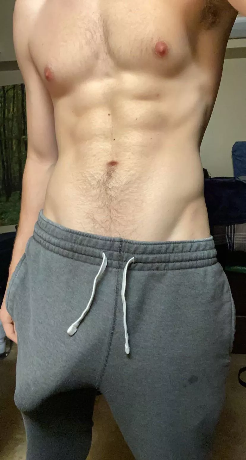 I hear grey sweatpants are the sports bras for dicks