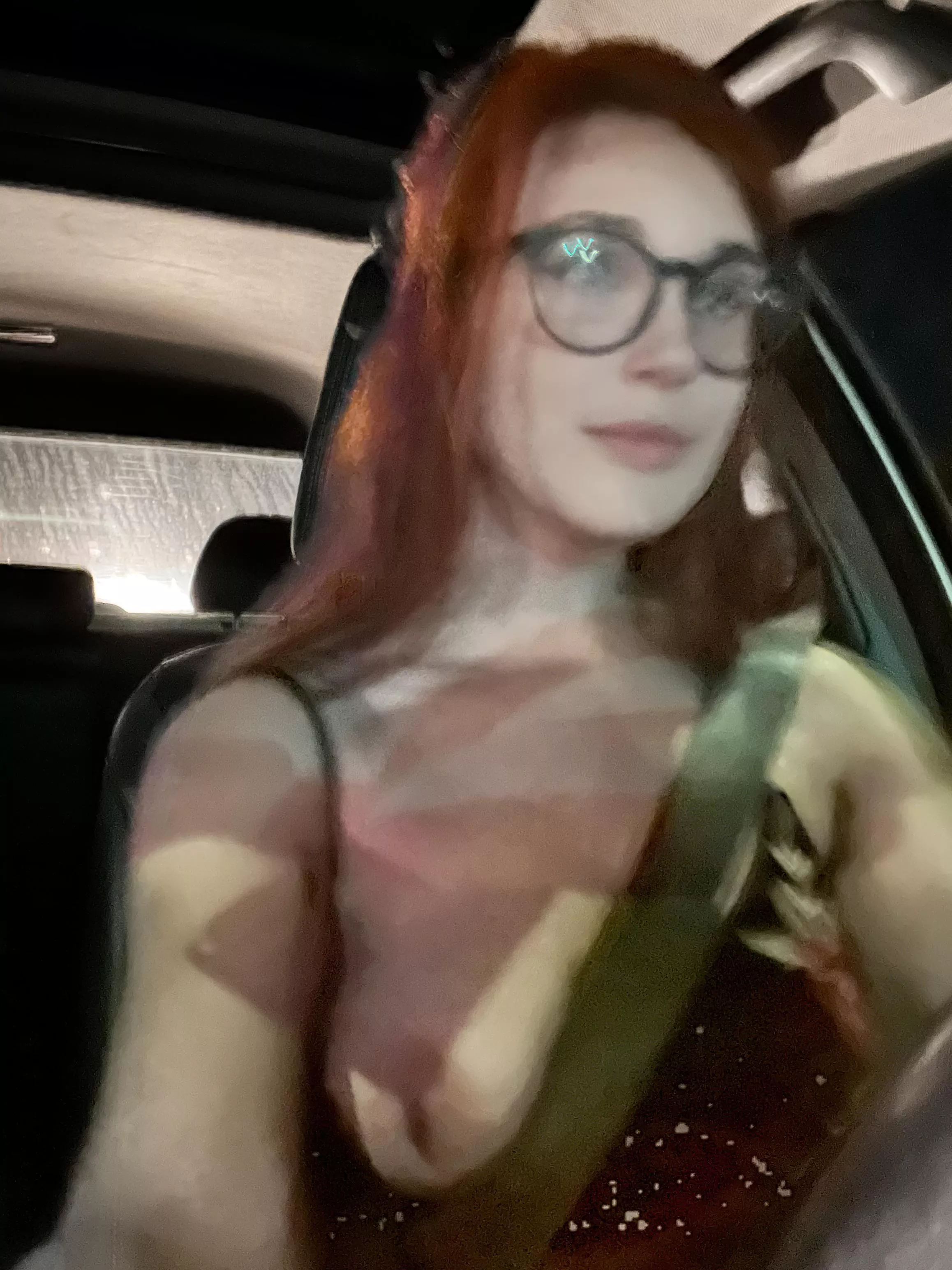 I just got my license and tried to take a titty pic while driving. I don’t think I did a very good job.