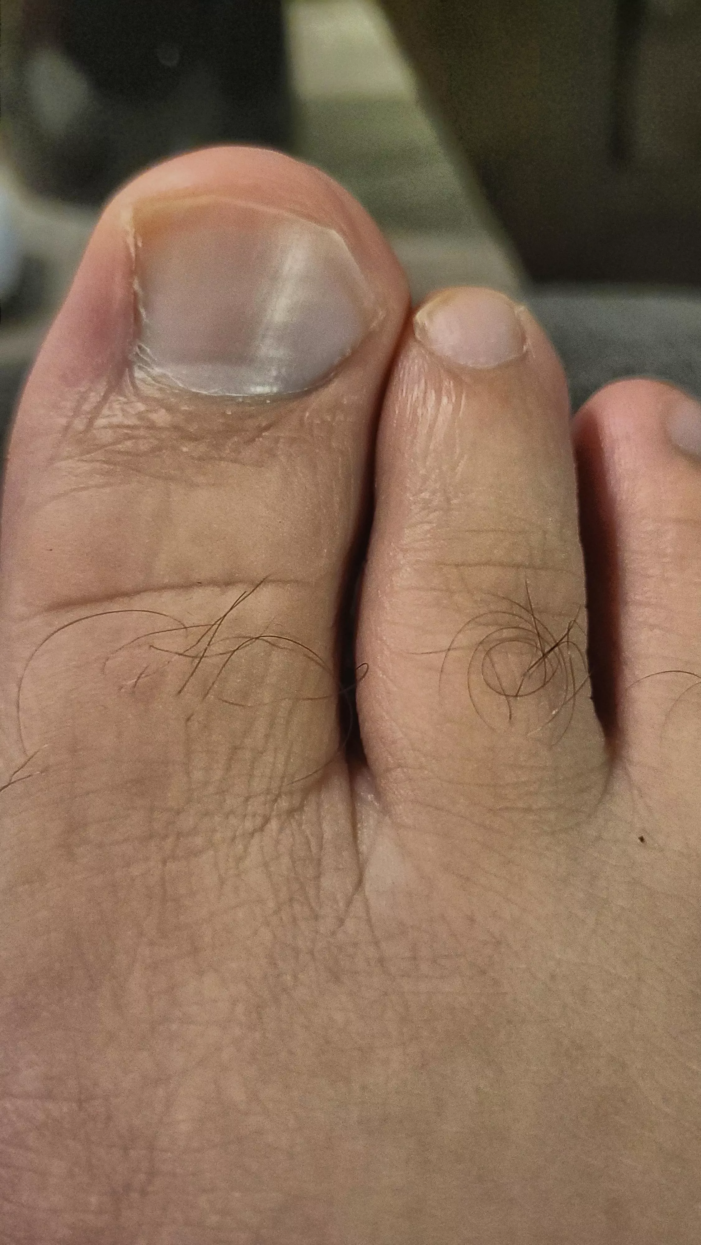 I like looking at my toe hair lol