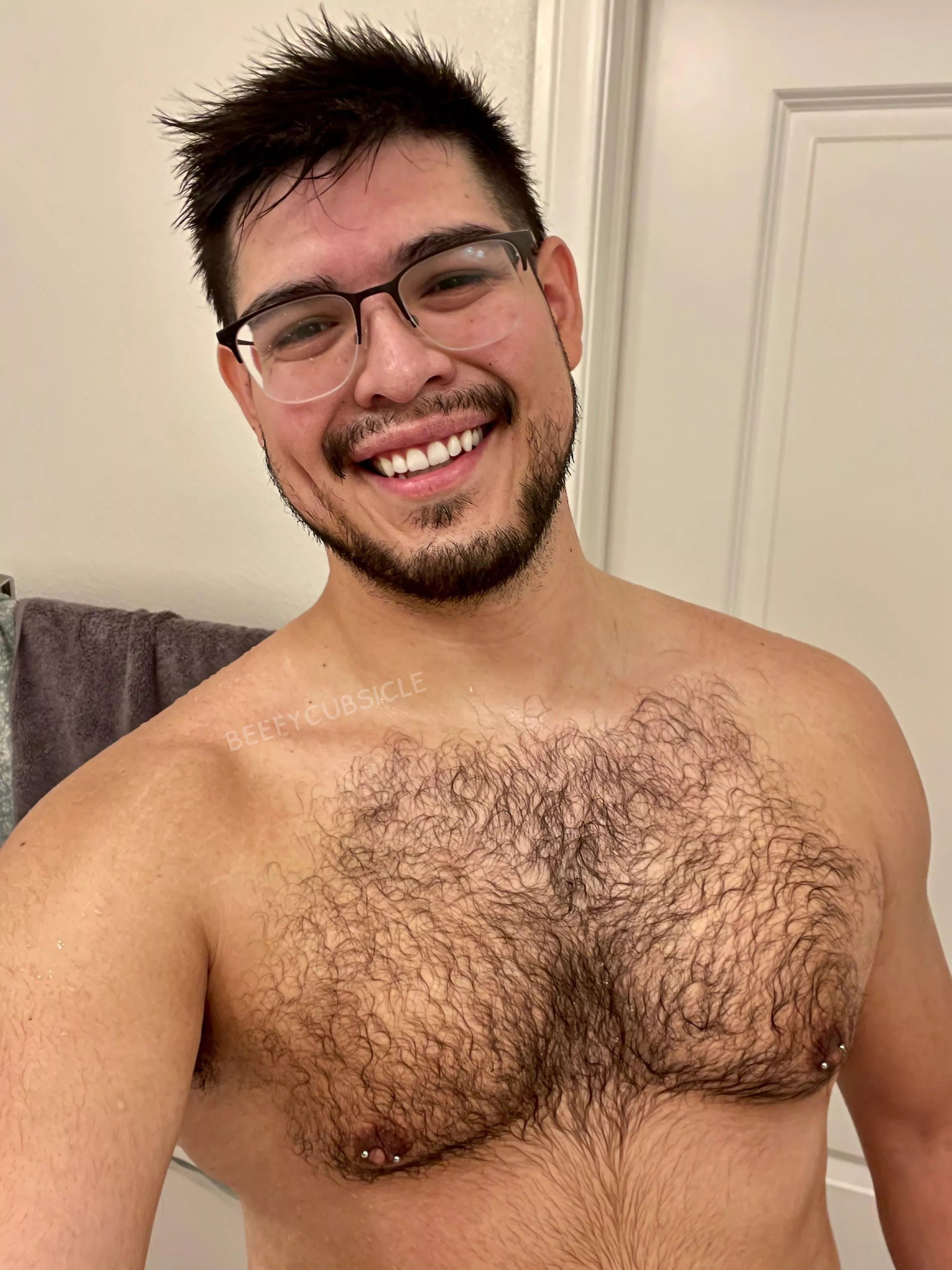 I love how my hairy chest looks after a shower