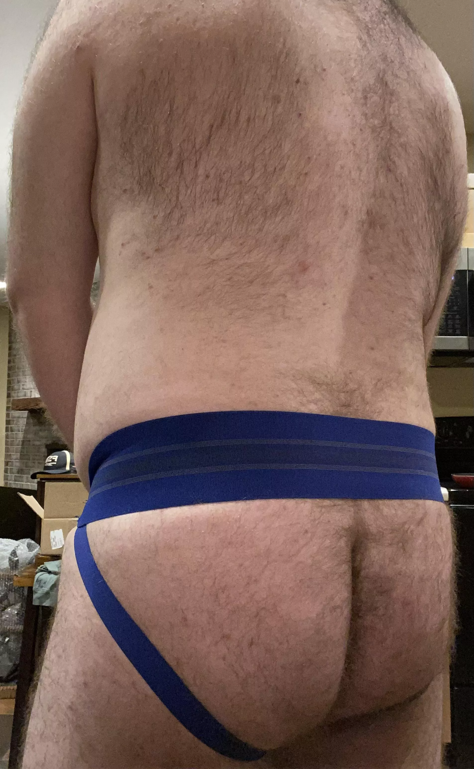 I love the way my fuzzy butt looks in a jock