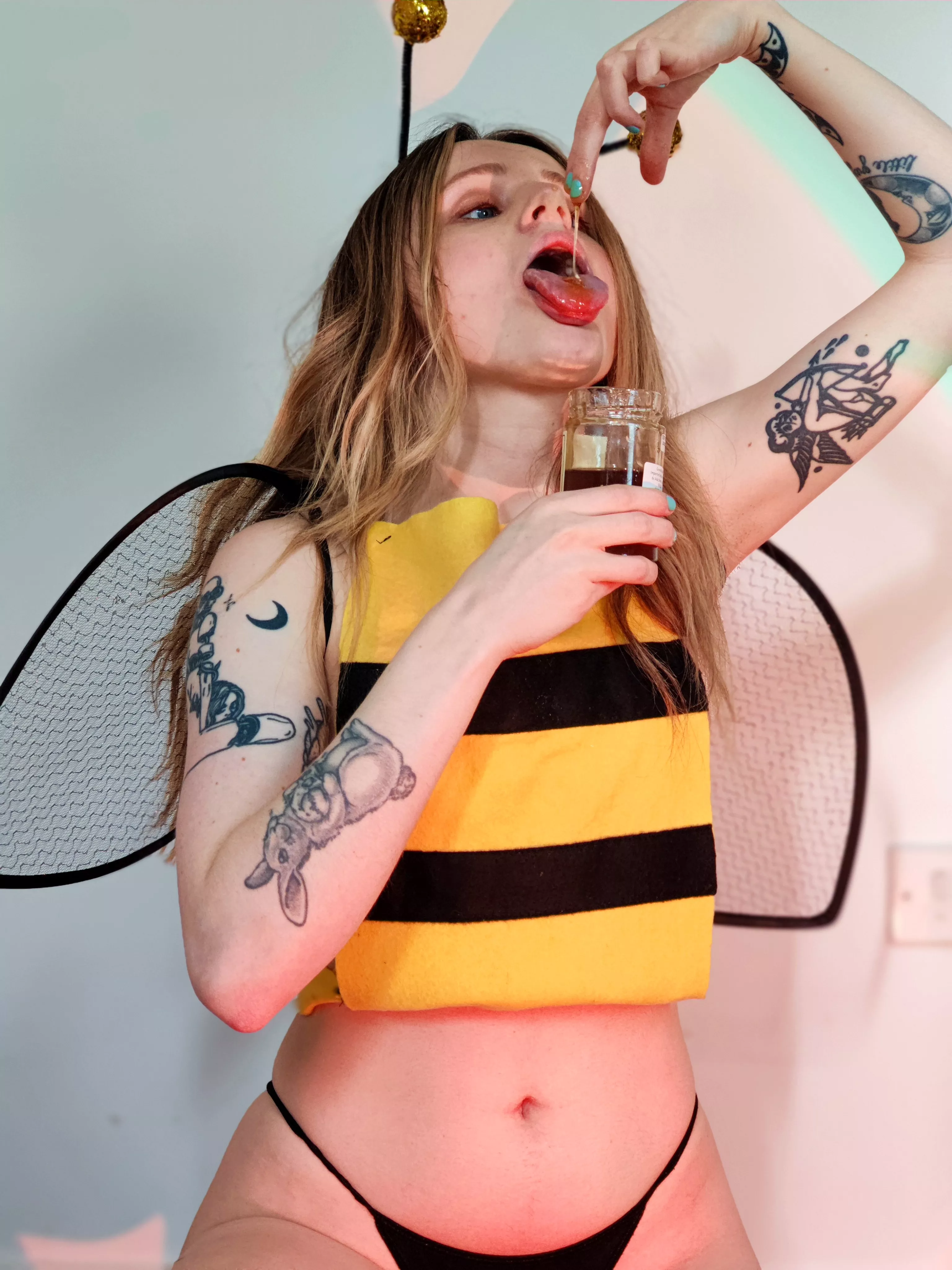 I promise I taste sweet like honey! bee by me