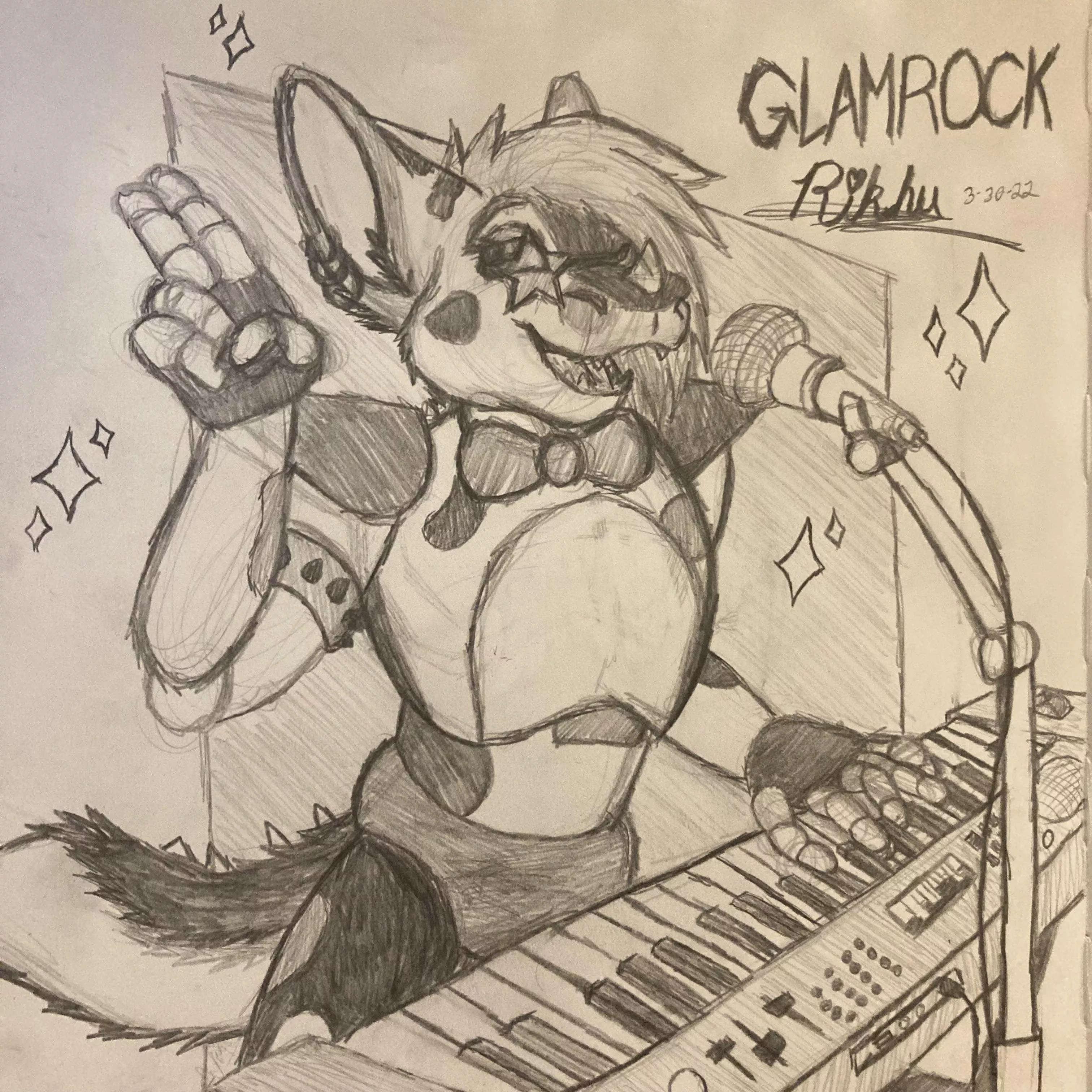 I really liked the idea of Glamrock Rikhu, so I drew it, and oh my god, I love it, haha! I hope you like it as much as I do. Anyway, take care, guys. Love you!