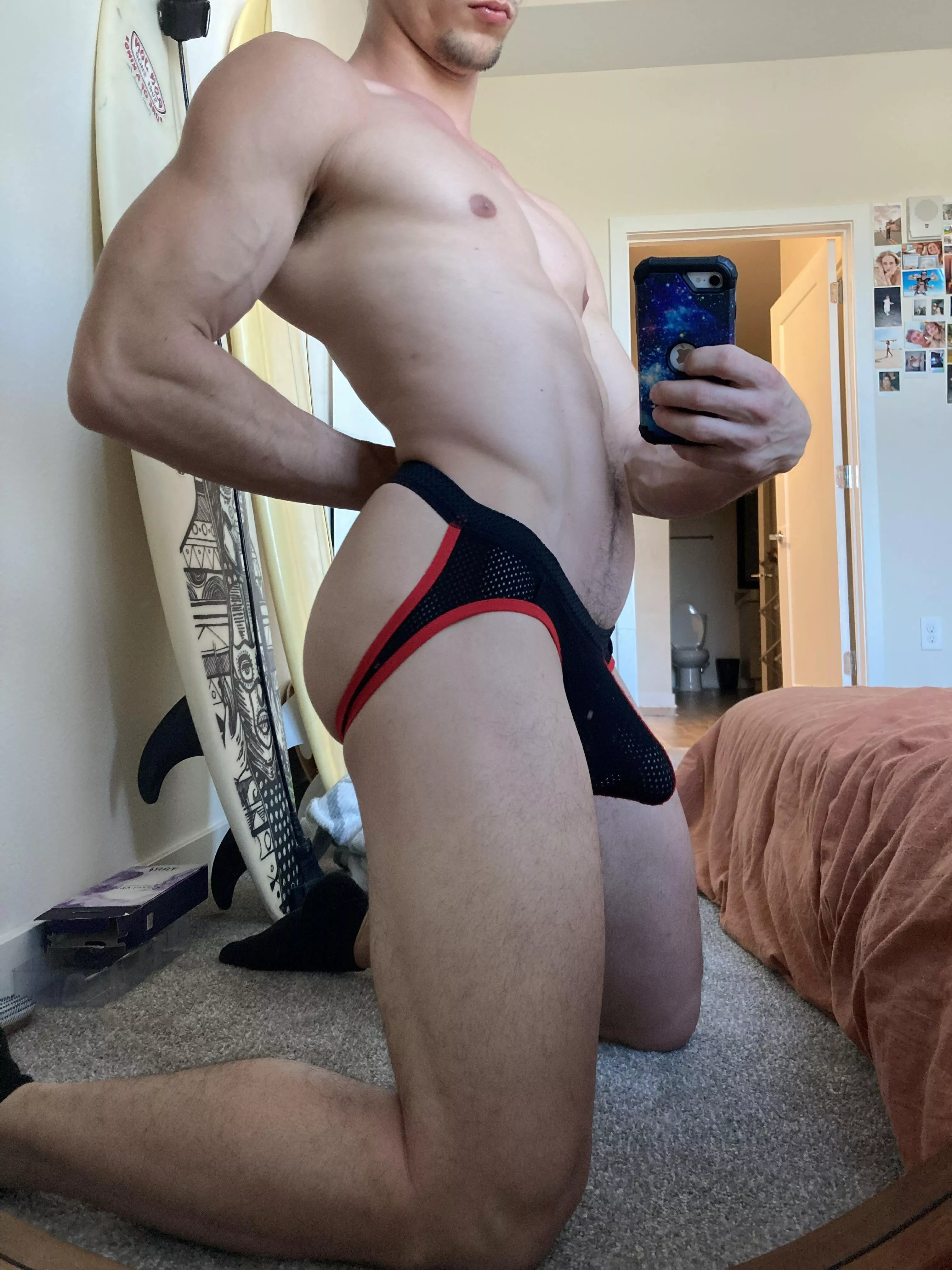 I think my jock is too tight for my hard cock🥵🍆