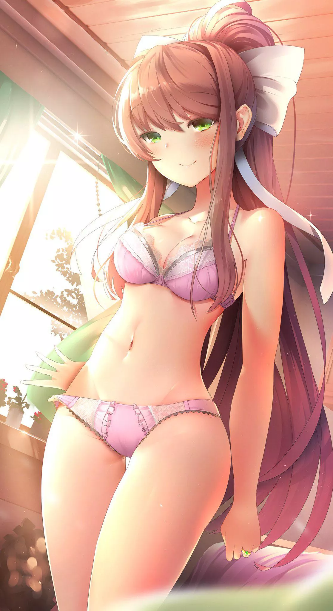 I wanna wrap Monikas ponytail around my cock and jerk off with it (tsukimaru)