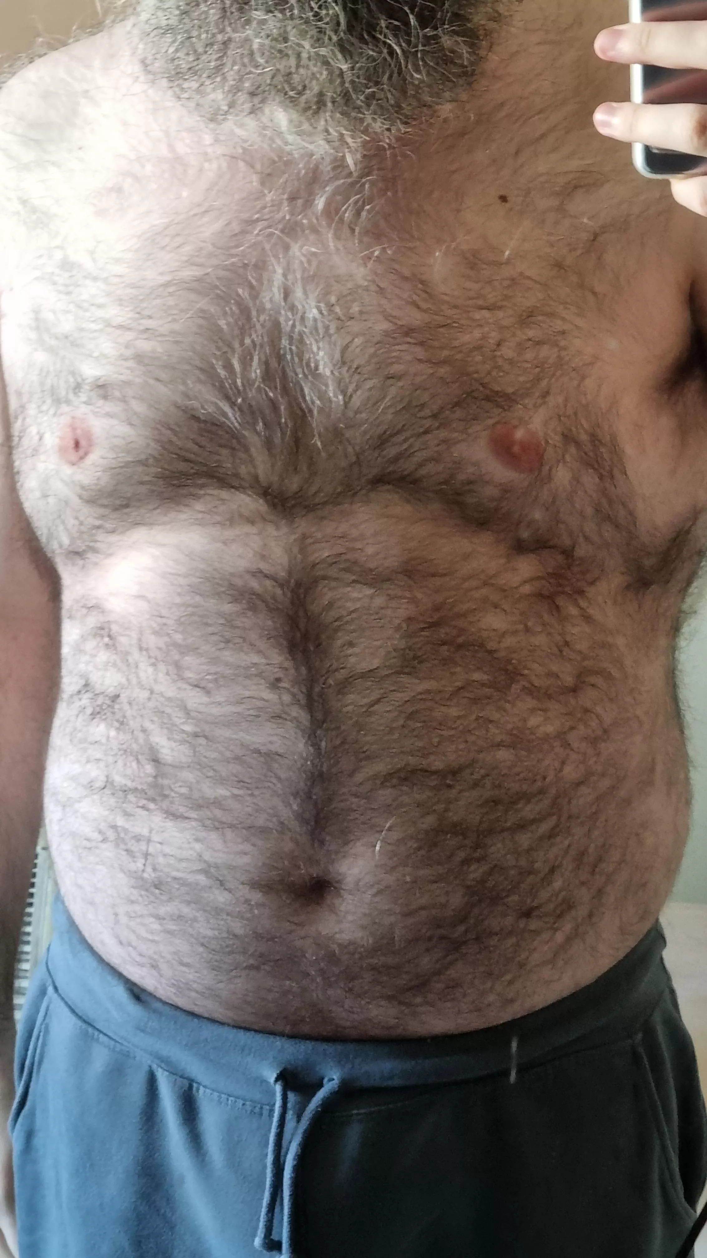 I want to feel your hands on my hairy chest