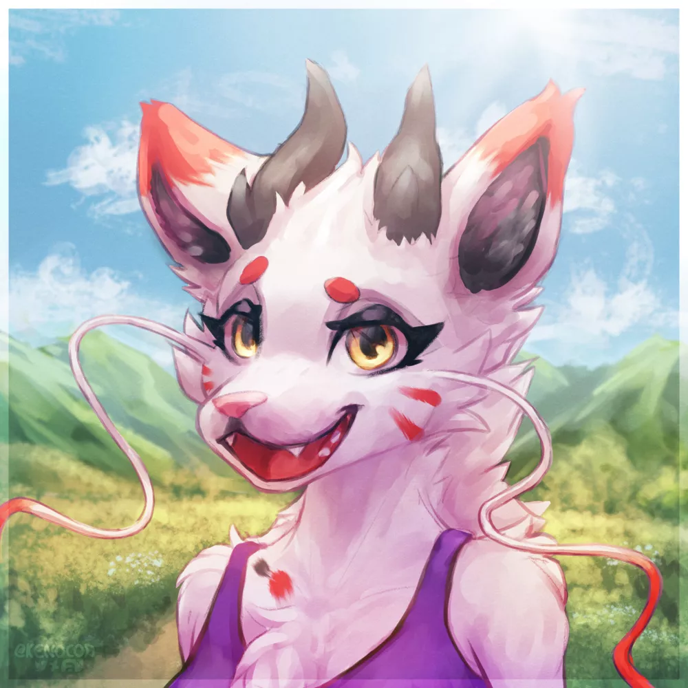 Icon for a fluffy noodle dragon! (by me)