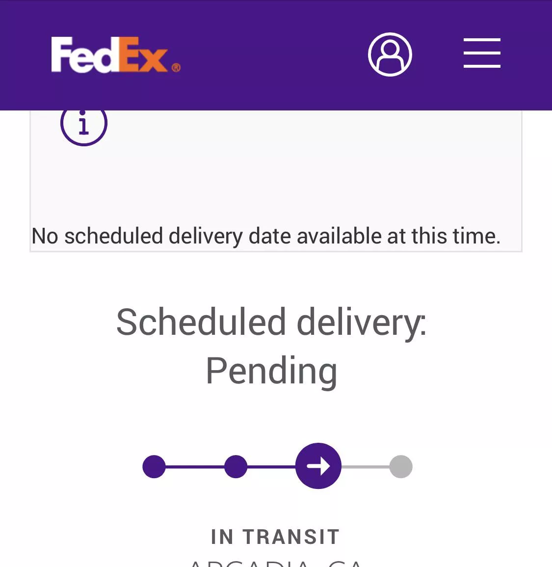 If FedEx is your carrier expect this on delivery day ðŸ˜‘