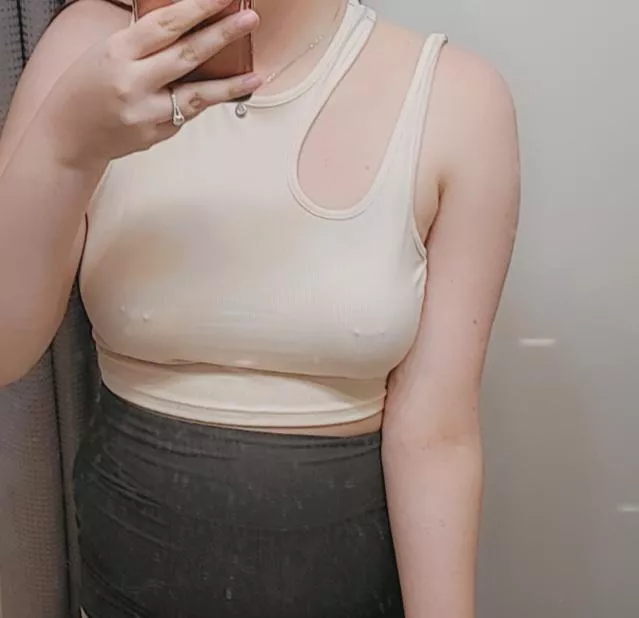 Ignore the dirty mirror. but I'm liking how this asymmetrical top fits ðŸ¥°