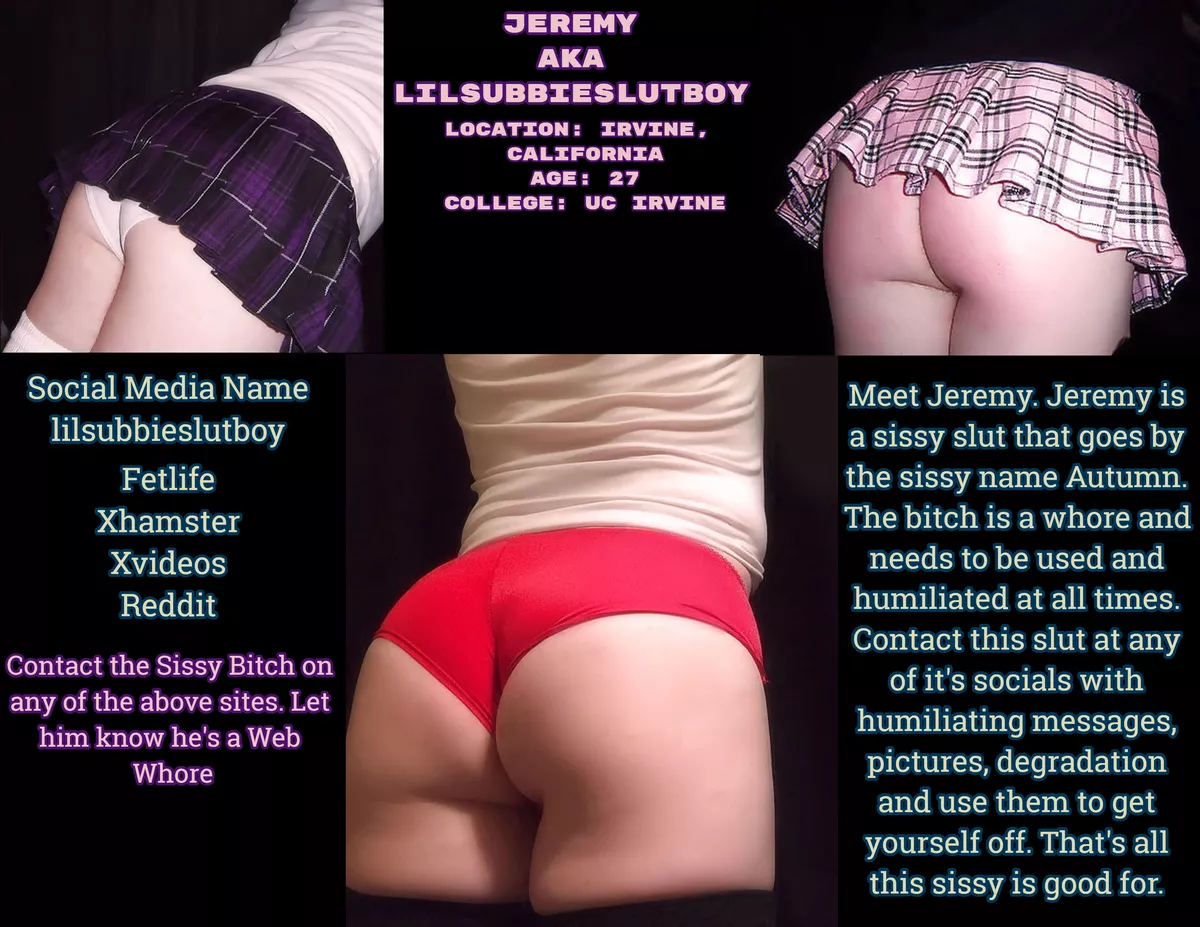 I'm a dirty sissy slut that needs to be used, abused, humiliated, and exposed. If you want to chat with me then contact me and treat me like the sissy exposed slut I am. I'm also posted on an Exposure site.