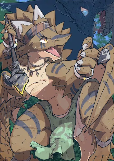 Im the only one that loves furrys in tribal outfits? Its just so cute (and revealing) (Art by @kizs_1003)