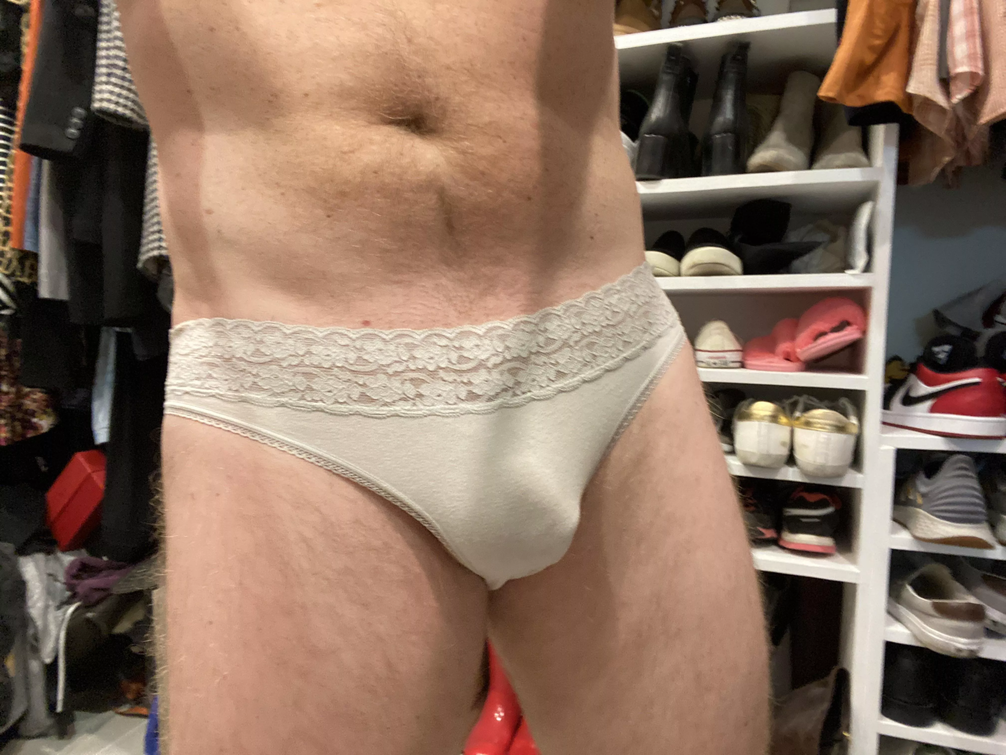 In my wifeâ€™s simple white panties