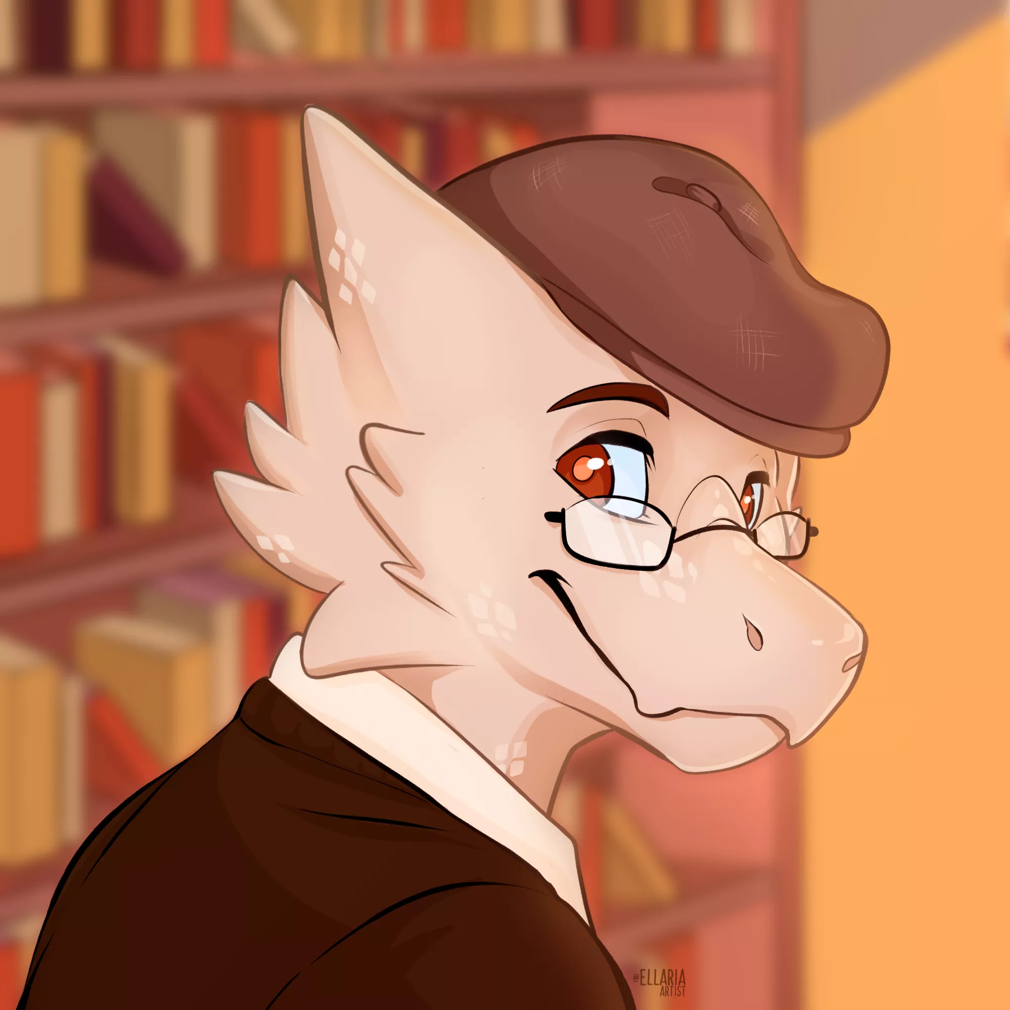 In the library ðŸ“š - Commission I made to @Termitaterz on twitter (ellariaartist)