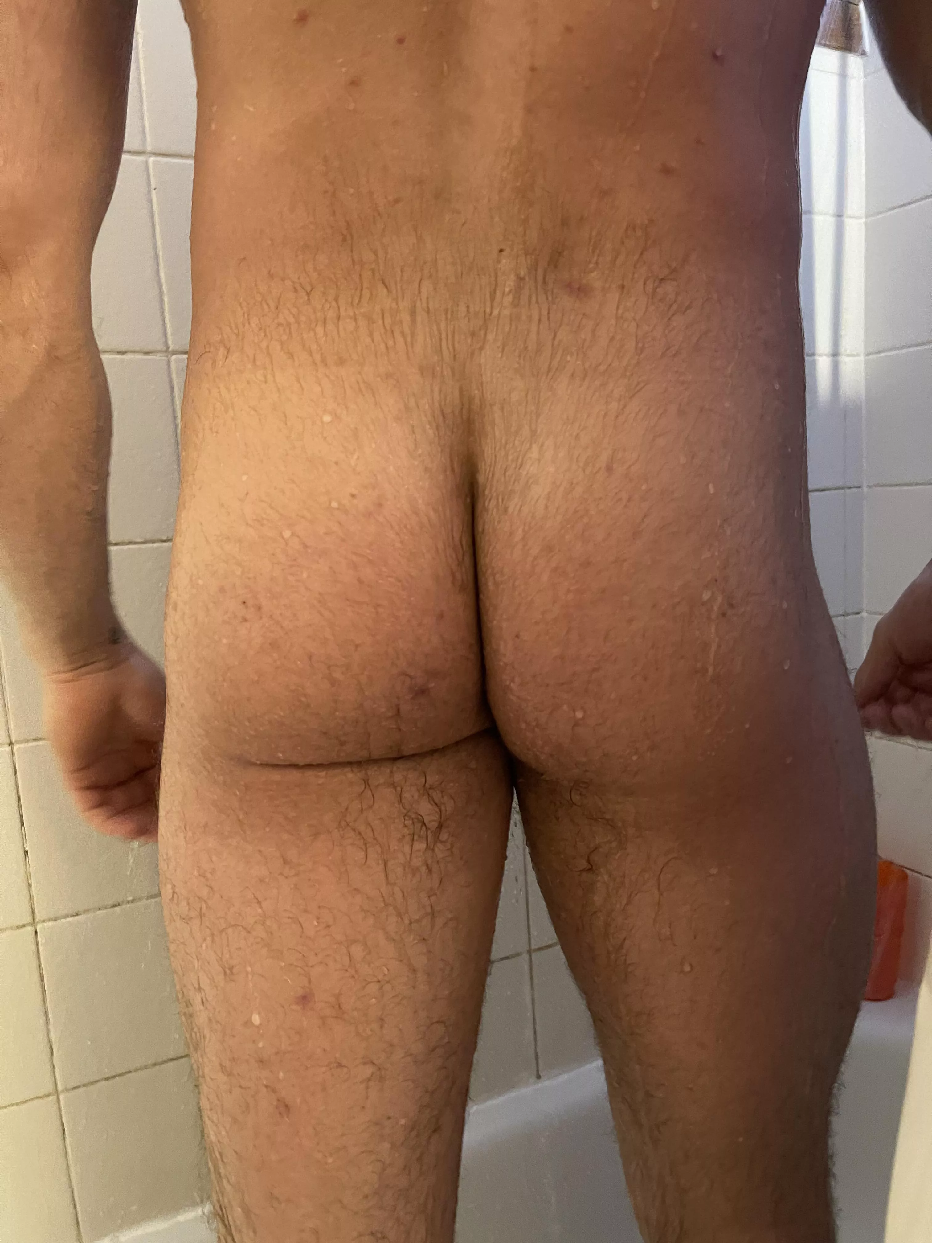 In the shower bum