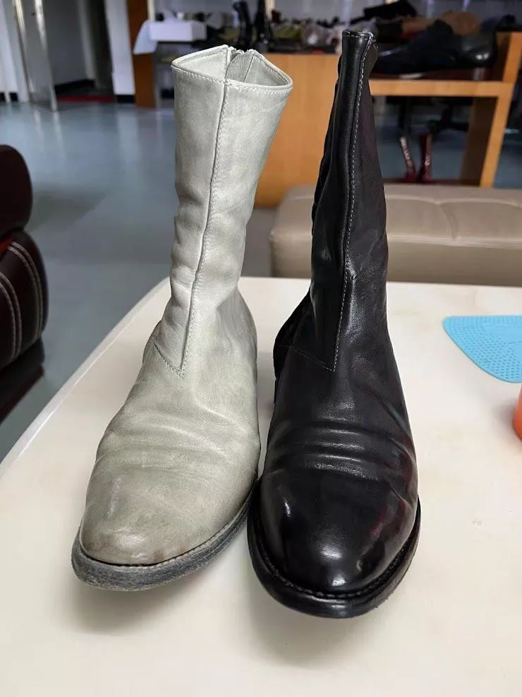 Is it possible to dye a black boot grayish?