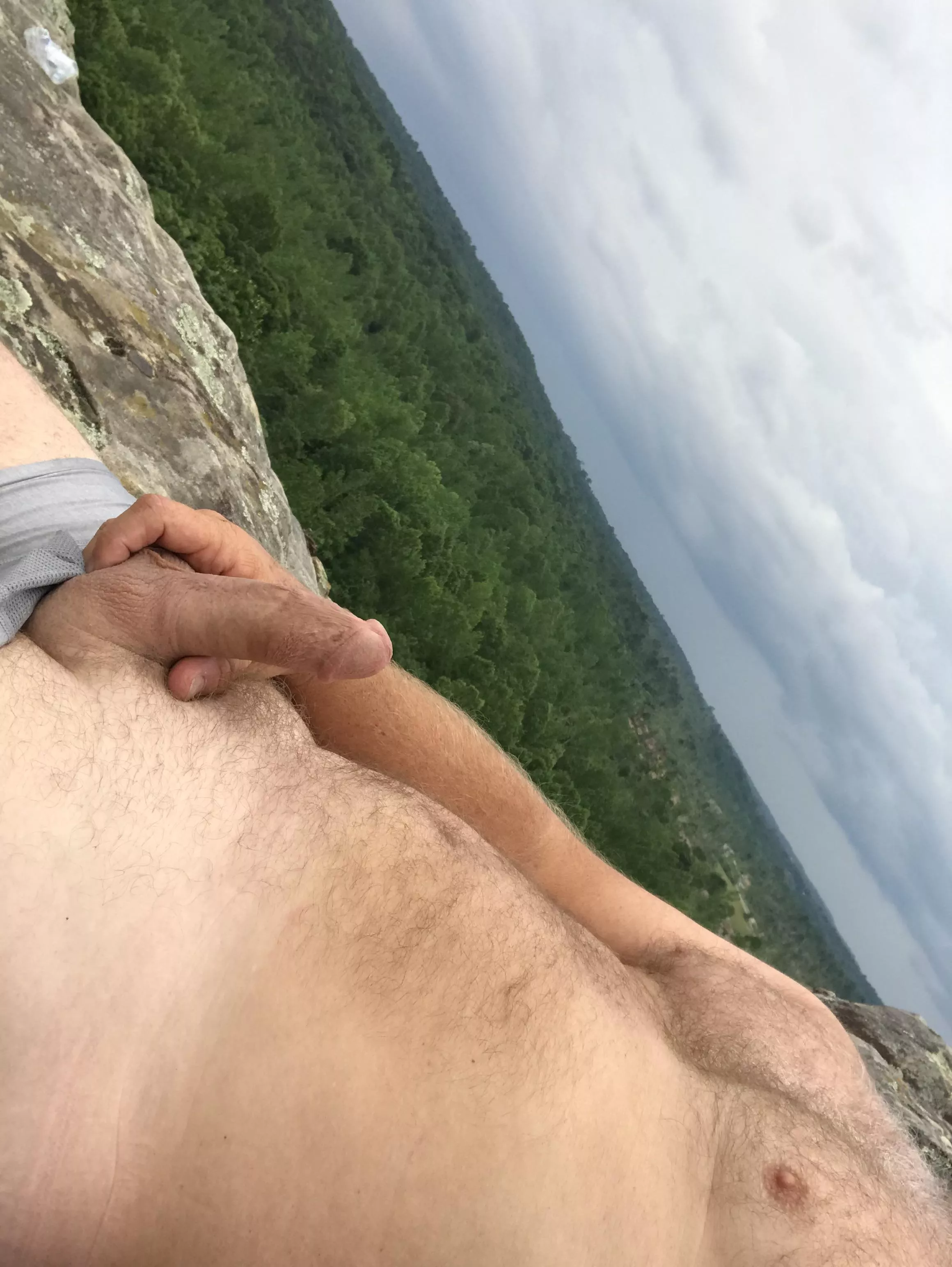 It was hot hiking up here, breeze feels good. What do you say if you come to the overlook? (54)