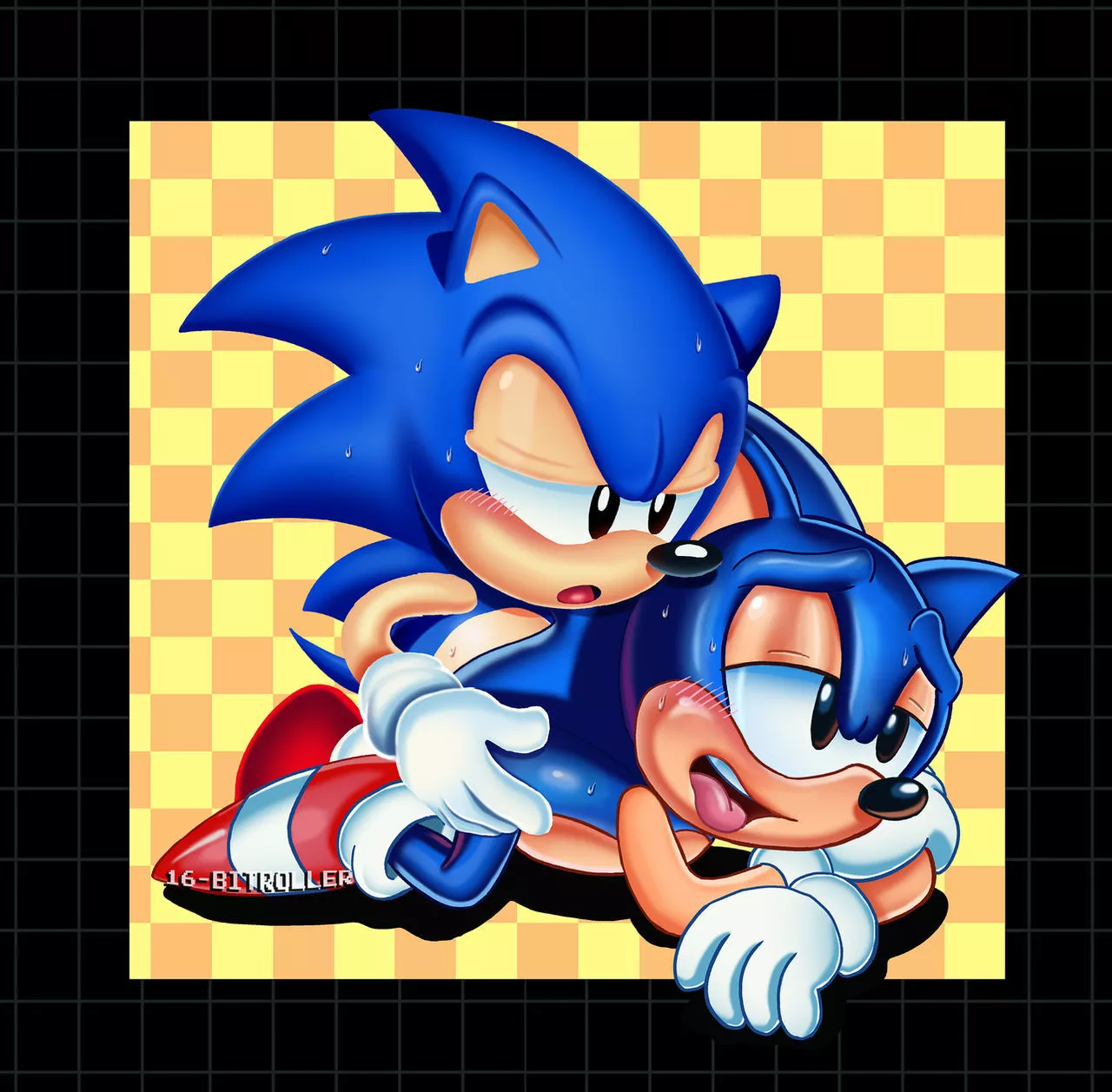 Japanese Boxart Sonic and American Boxart Sonic art by @16-Bitroller