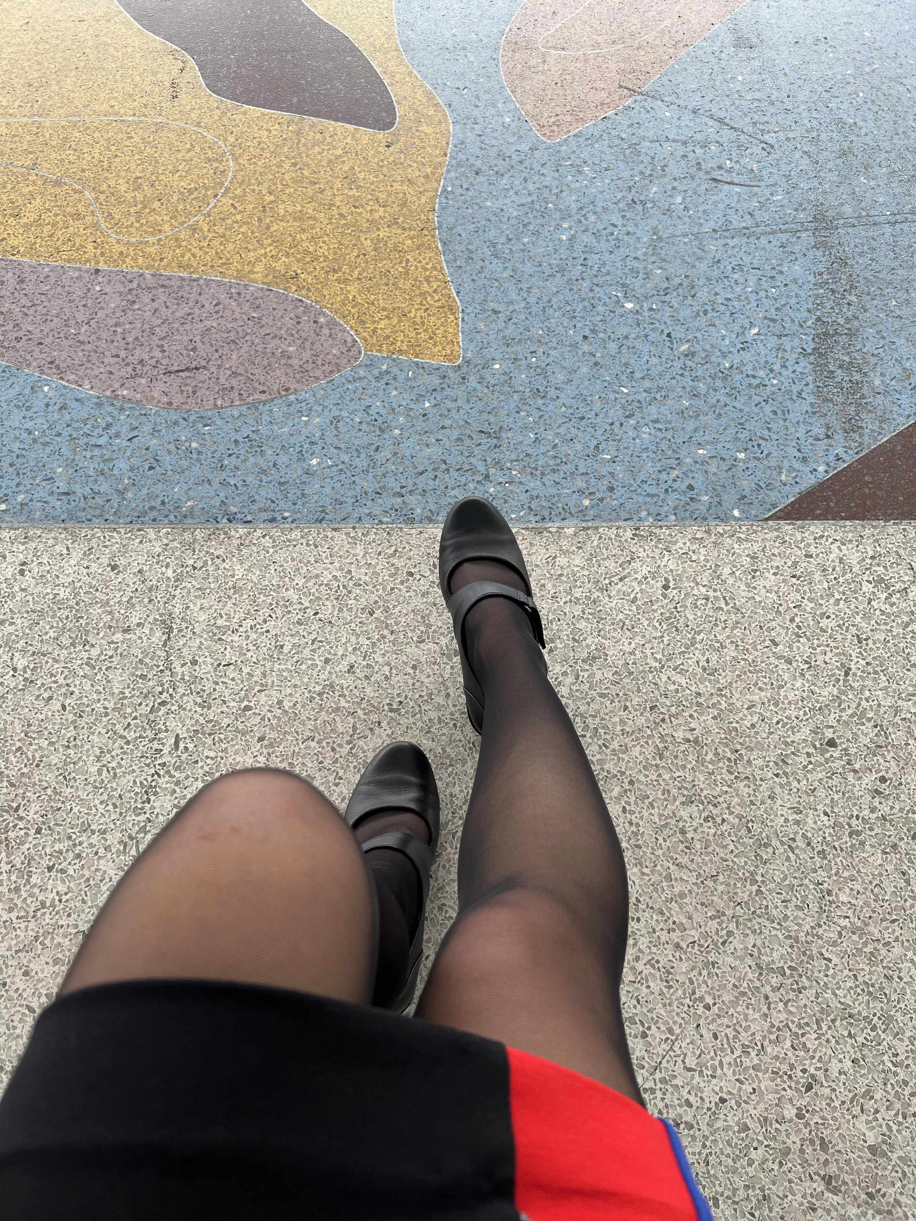 Just a flight attendant and her pantyhose