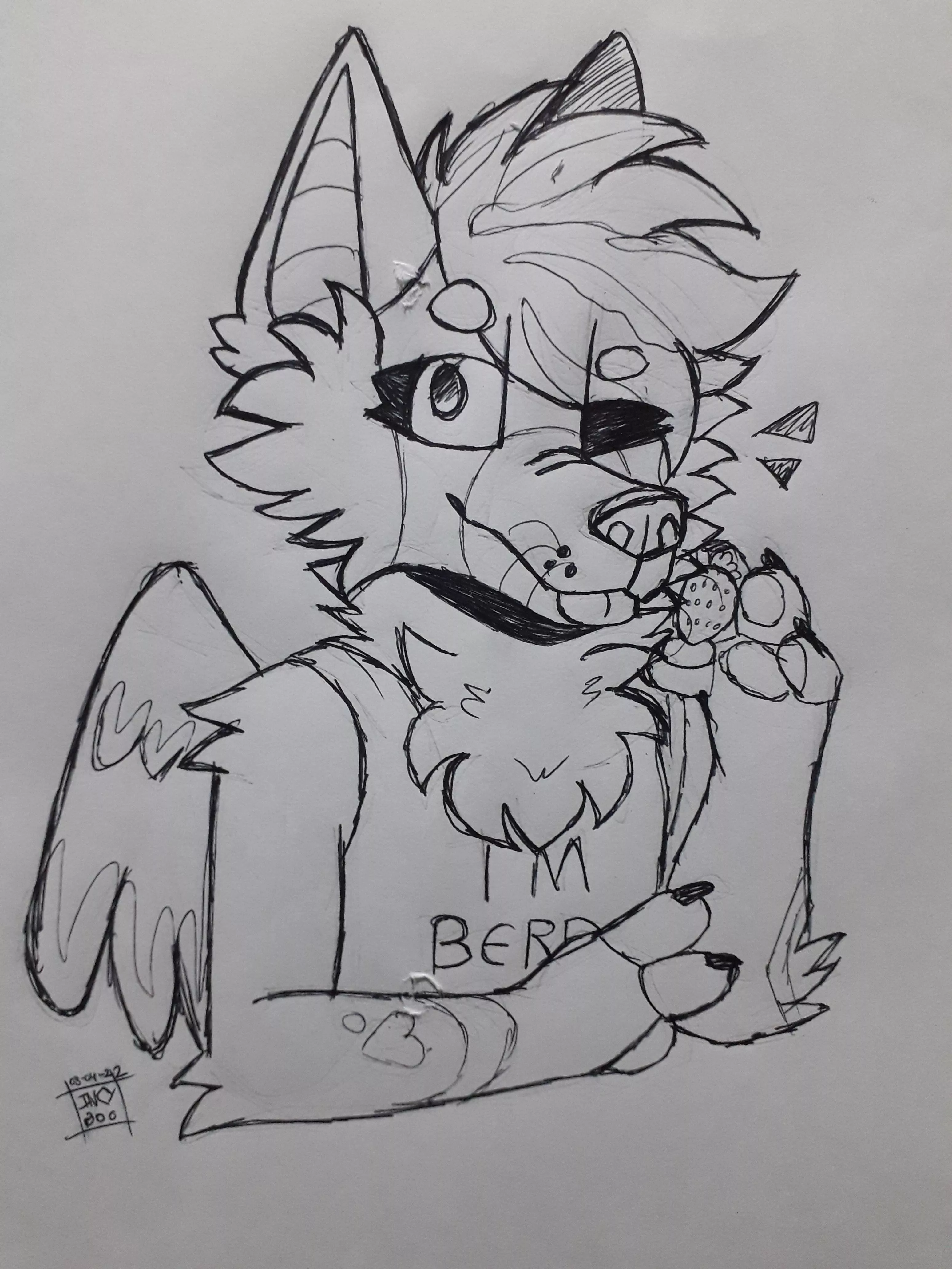 Just a sketch of my Girlfriends Fursona ÙwÚ