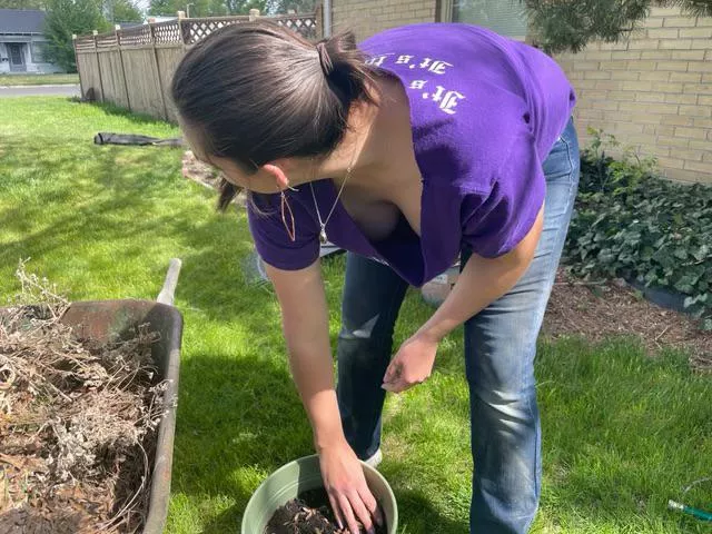 Just doing some yard work.